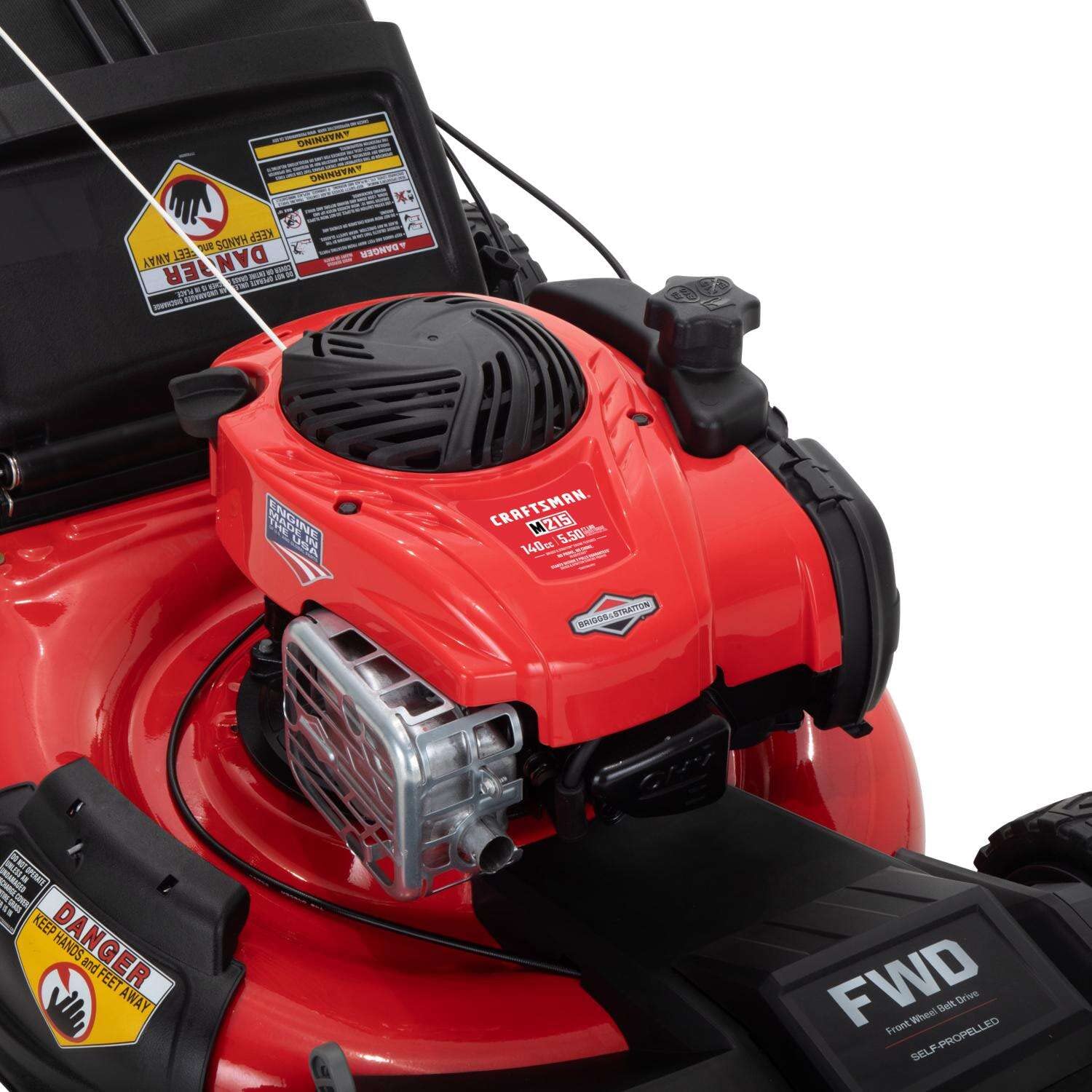craftsman-self-propelled-gas-lawn-mower-21-inch-3-in-1-mulch-side-discharge-rear image 4