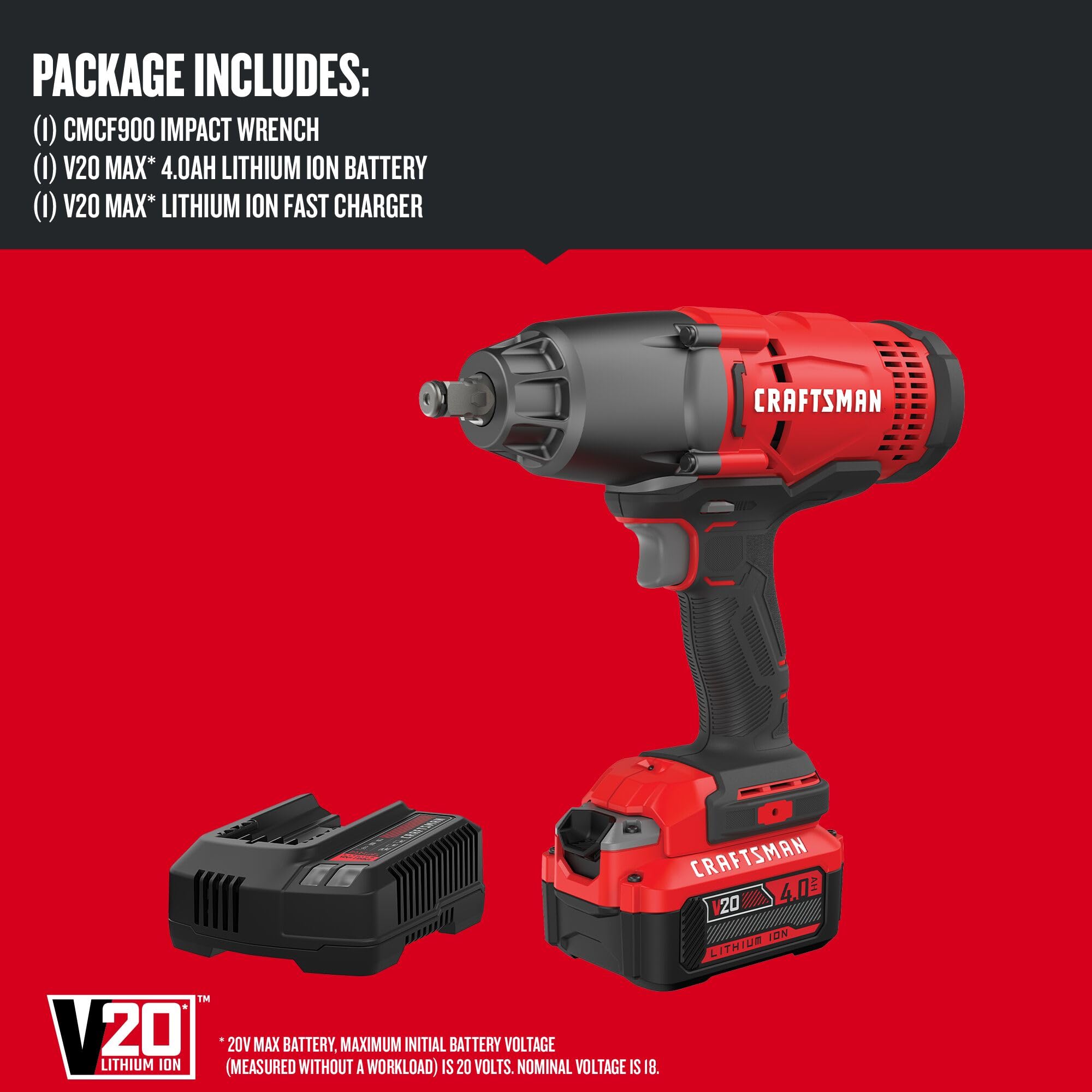 craftsman-v20-1-2-inch-brushless-impact-wrench-kit-with-4ah-battery-and-charger- image 2