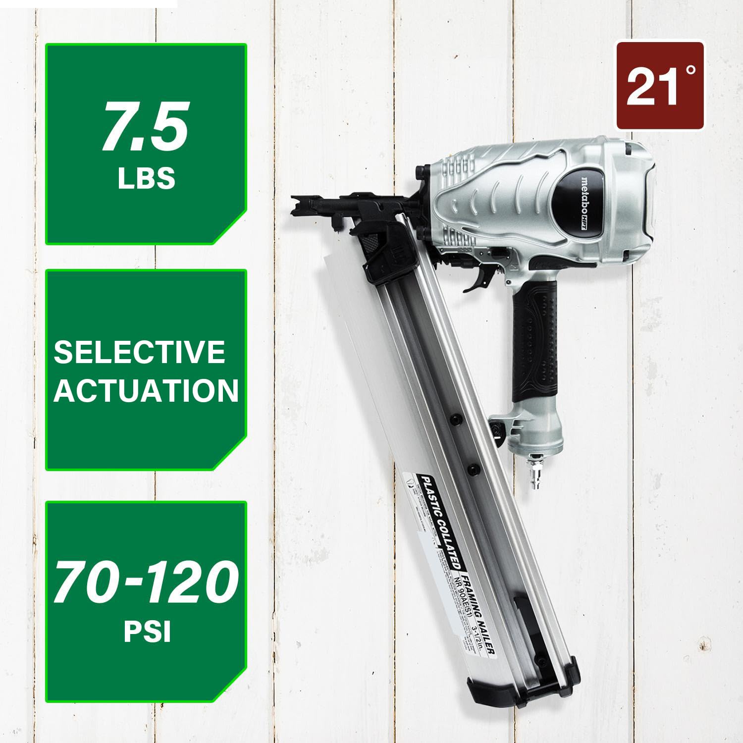 metabo-hpt-nr90aes1-framing-nailer-21-degree-plastic-collated-lightweight-7-5-lb image 2