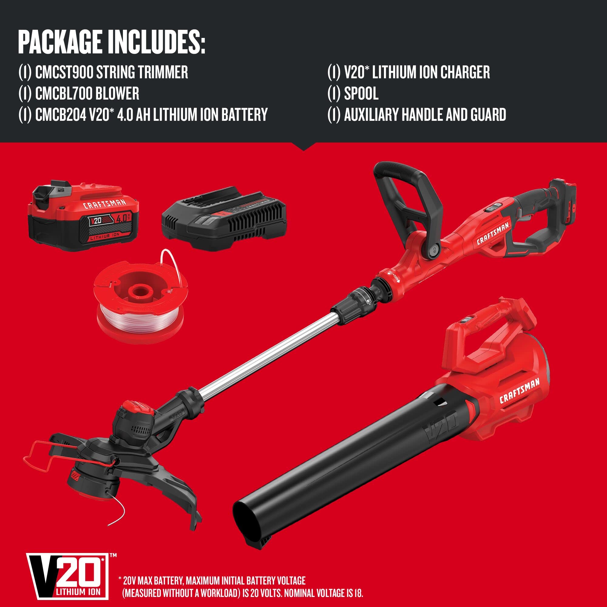 craftsman-v20-20v-max-13-inch-string-trimmer-340-cfm-axial-blower-combo-kit-cmck image 3