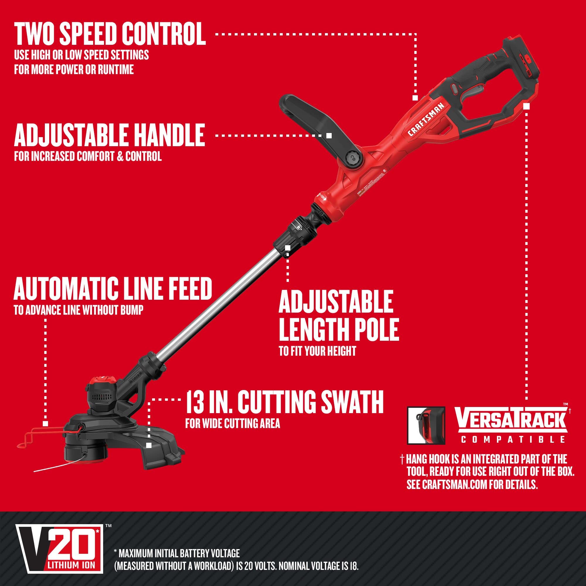 craftsman-v20-weedwacker-cordless-string-trimmer-edger-with-automatic-feed-13-in image 2