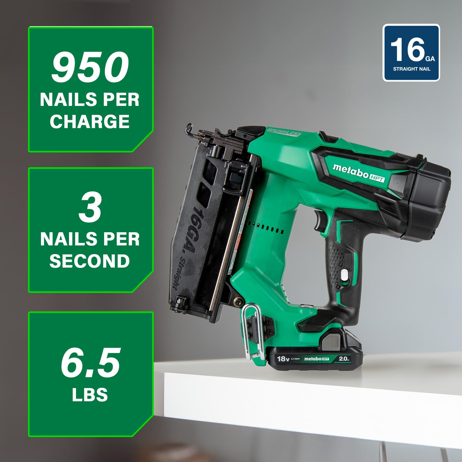 metabo-hpt-18v-multivolt-brushless-cordless-finish-nailer-kit-nt1865dmst-16-gaug image 2