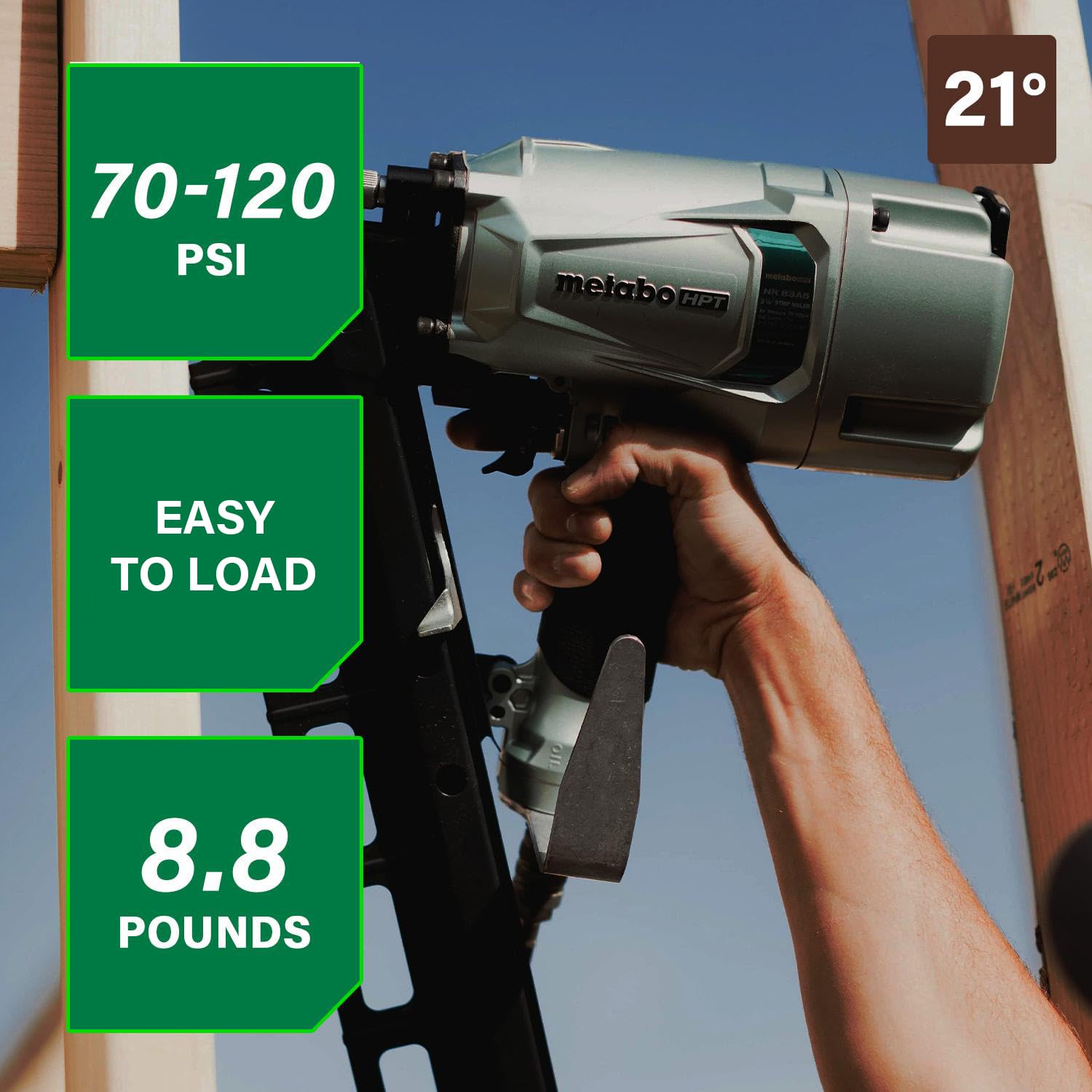 metabo-hpt-nr83a5-21-full-round-head-framing-nailer-pro-preferred-pneumatic-nail image 2