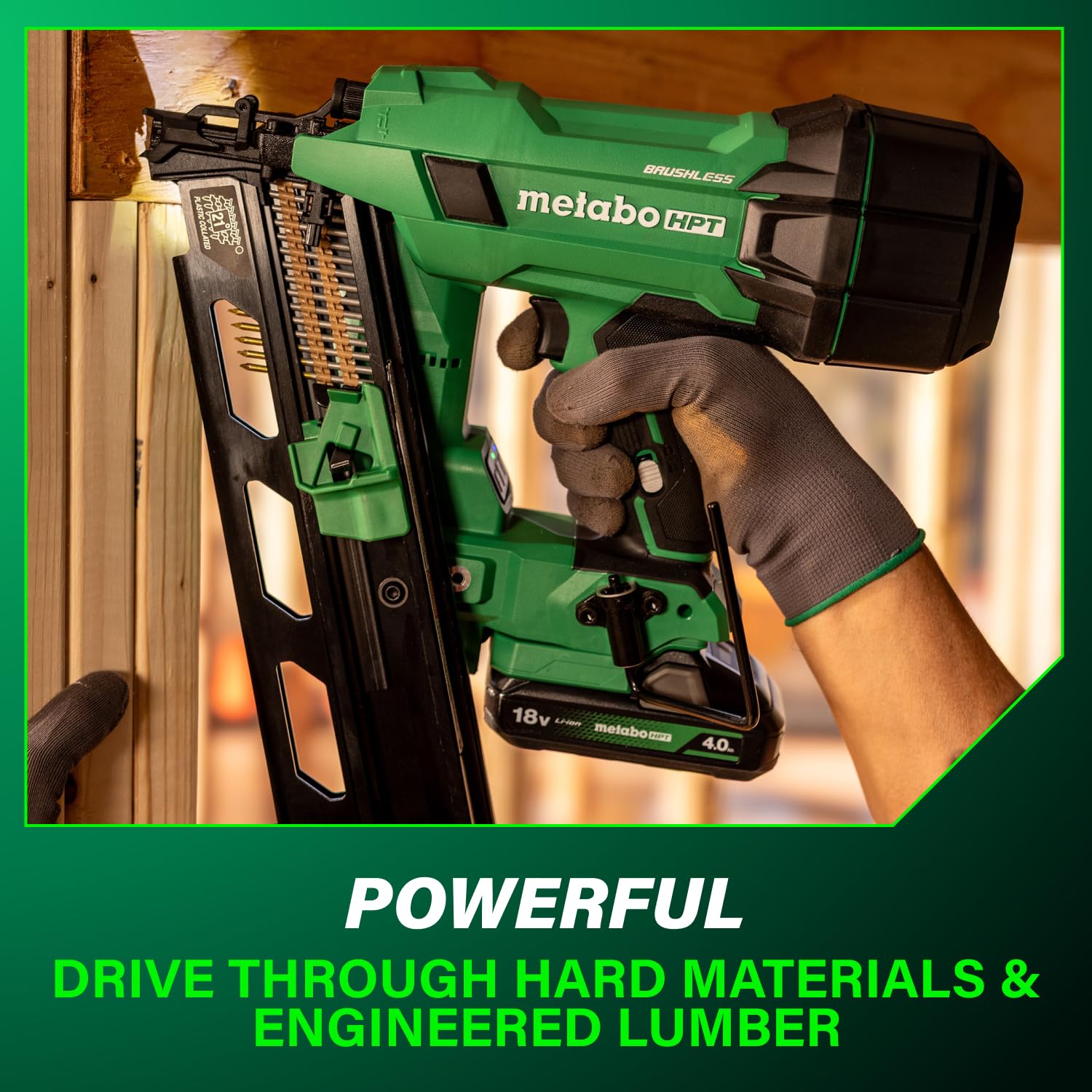 metabo-hpt-18v-multivolt-cordless-21-framing-nailer-kit-nr1890dra-with-4-0ah-bat image 6