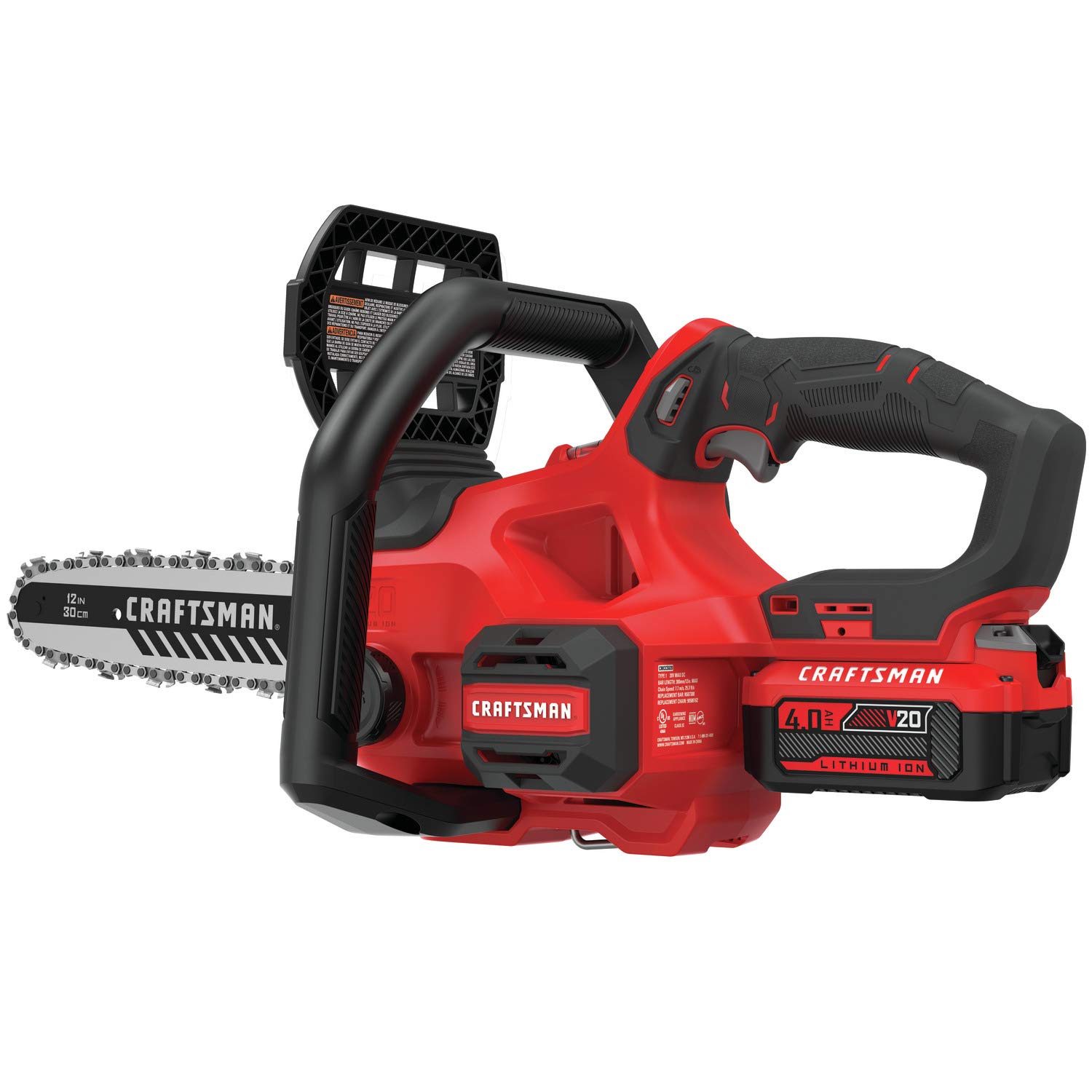 craftsman-v20-cordless-chainsaw-12-inch-with-battery-and-charger-cmccs620m1 image 8