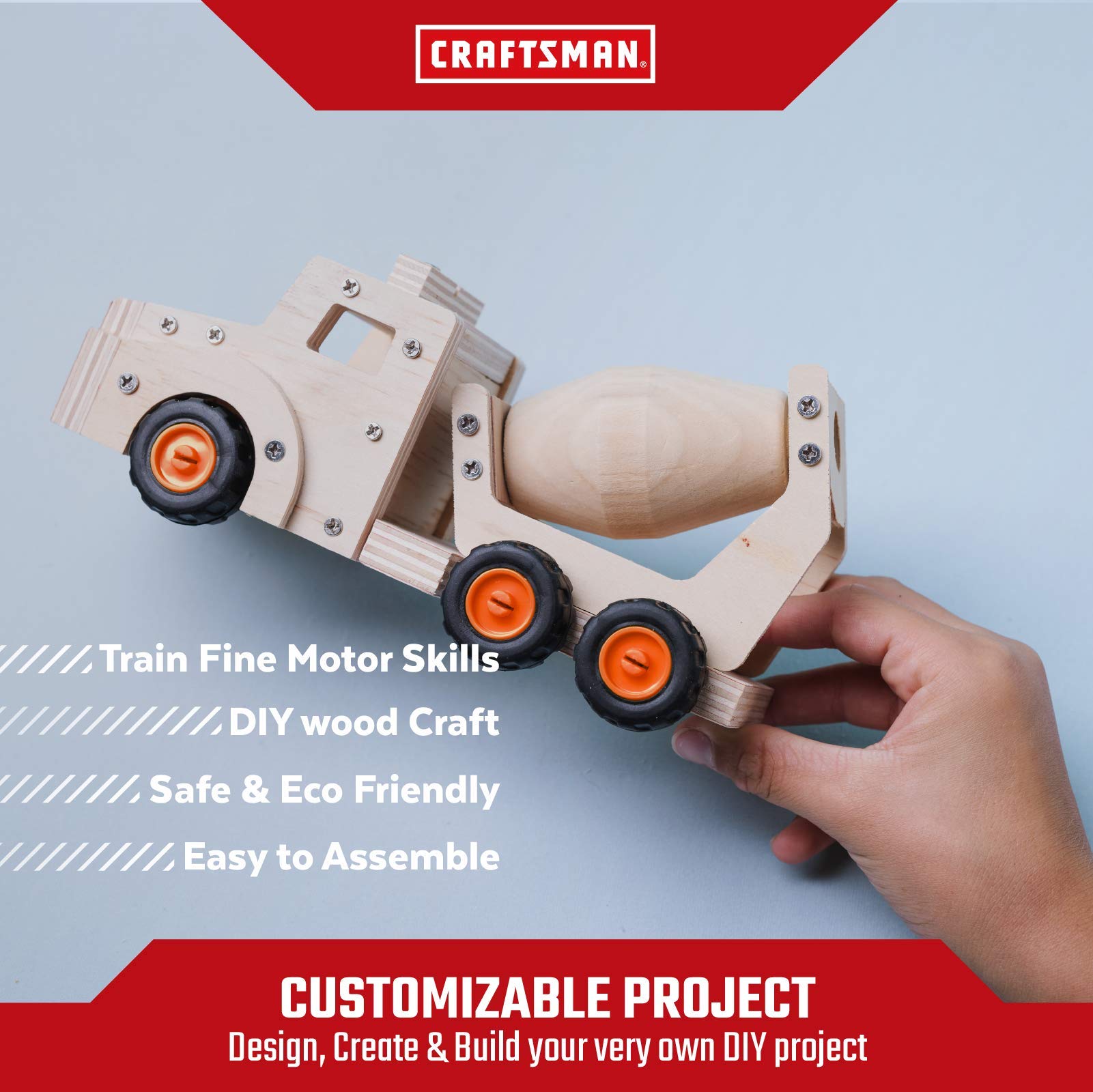 craftsman-wooden-diy-cement-mixer-truck-kit-for-kids image 7