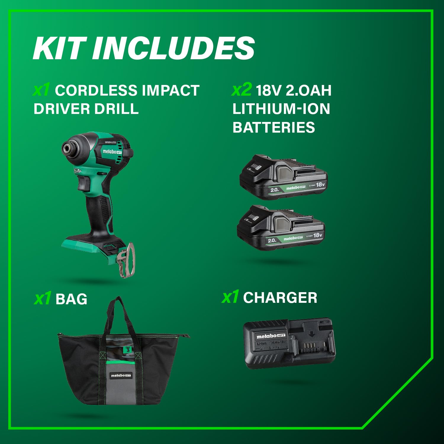 metabo-hpt-18v-brushless-impact-driver-kit-with-2-batteries-wh18dex image 5