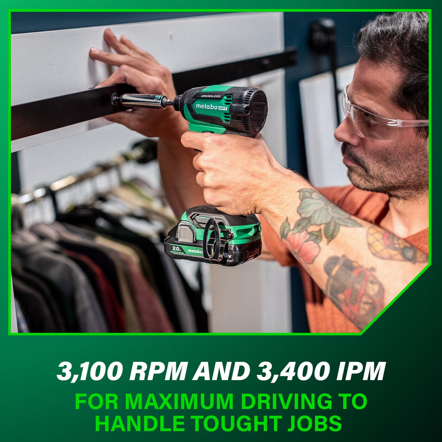 metabo-hpt-18v-brushless-impact-driver-kit-with-2-batteries-wh18dex image 8