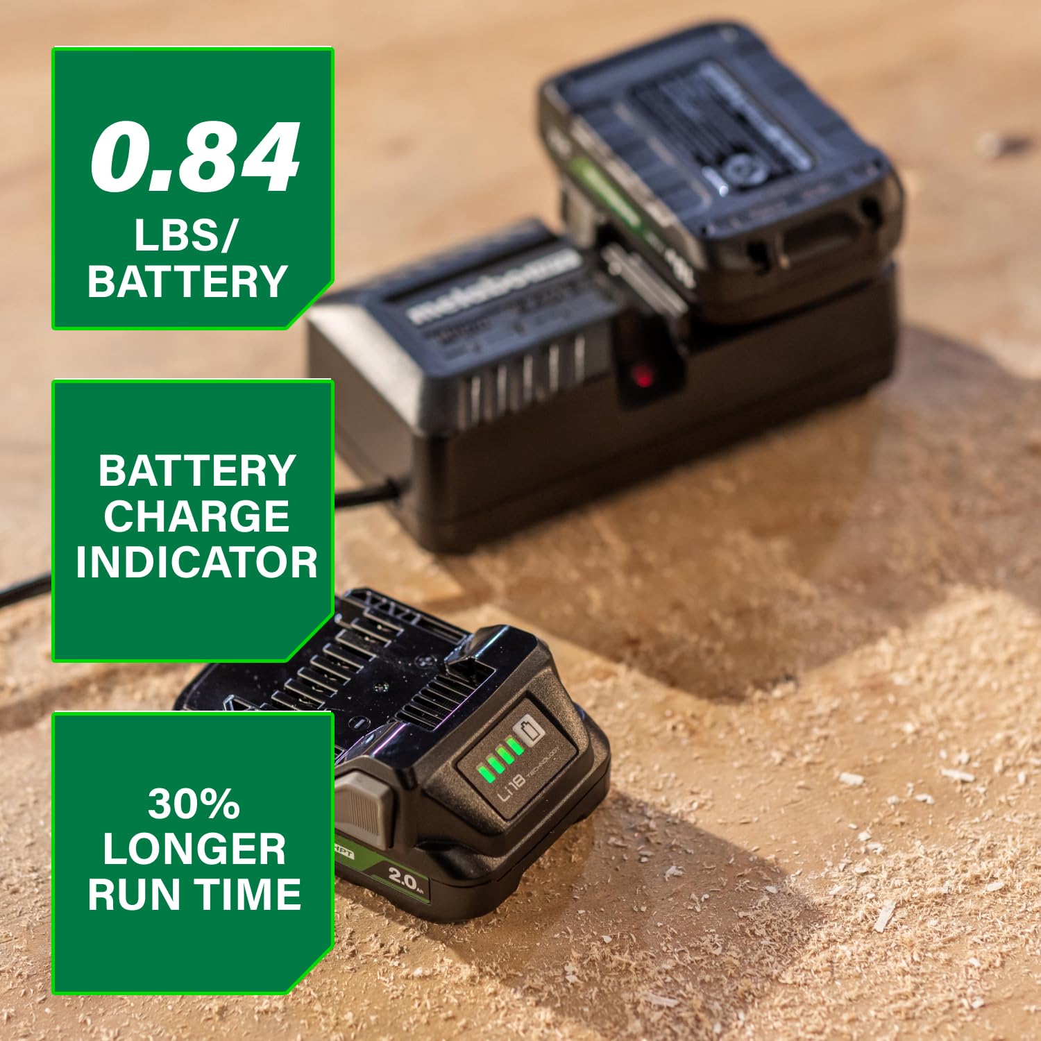 metabo-hpt-18v-battery-charger-kit-with-two-2-0ah-batteries-and-uc18yksls-charge image 2