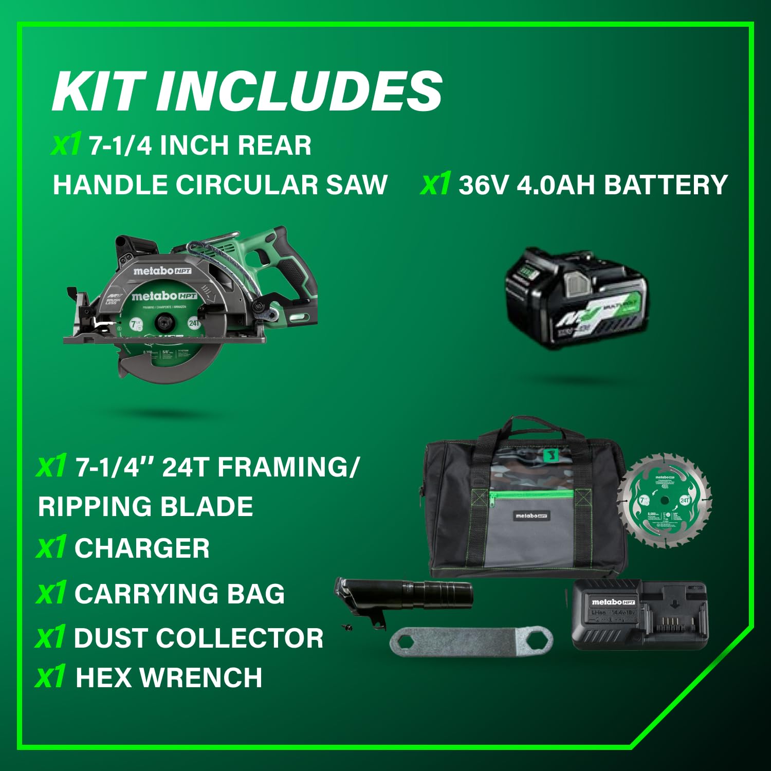 metabo-hpt-36v-multivolt-rear-handle-circular-saw-brushless-7-1-4-blade-c3607dwa image 5