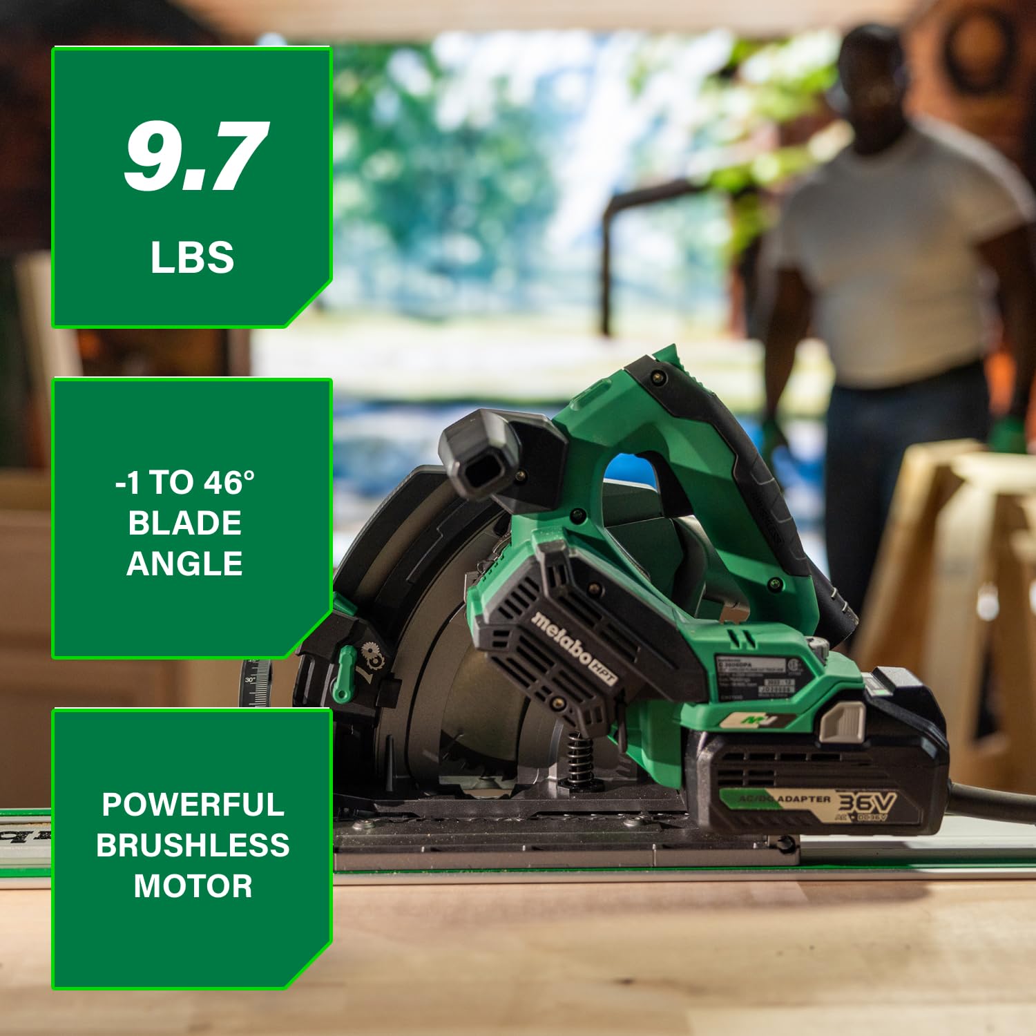metabo-hpt-36v-multivolt-6-1-2-cordless-track-saw-kit-c3606dpa-with-4-0ah-batter image 5