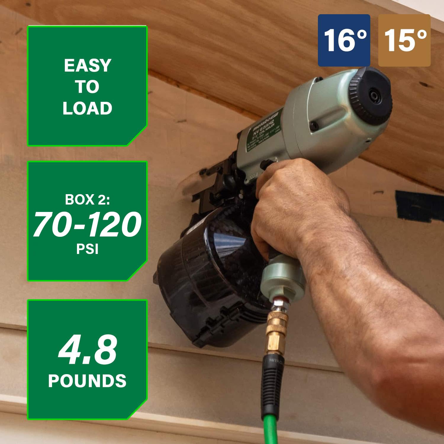 metabo-hpt-nv65ah2-coil-siding-nailer-15-16-pneumatic-siding-nailer-for-sheathin image 2