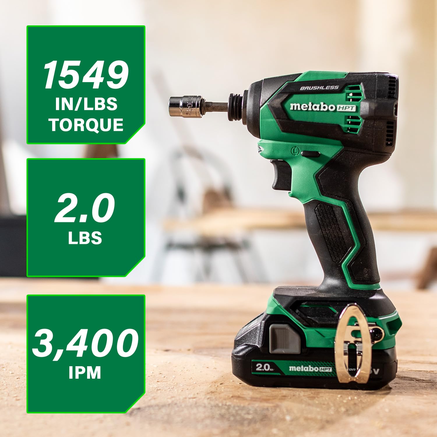metabo-hpt-18v-brushless-impact-driver-kit-with-2-batteries-wh18dex image 2