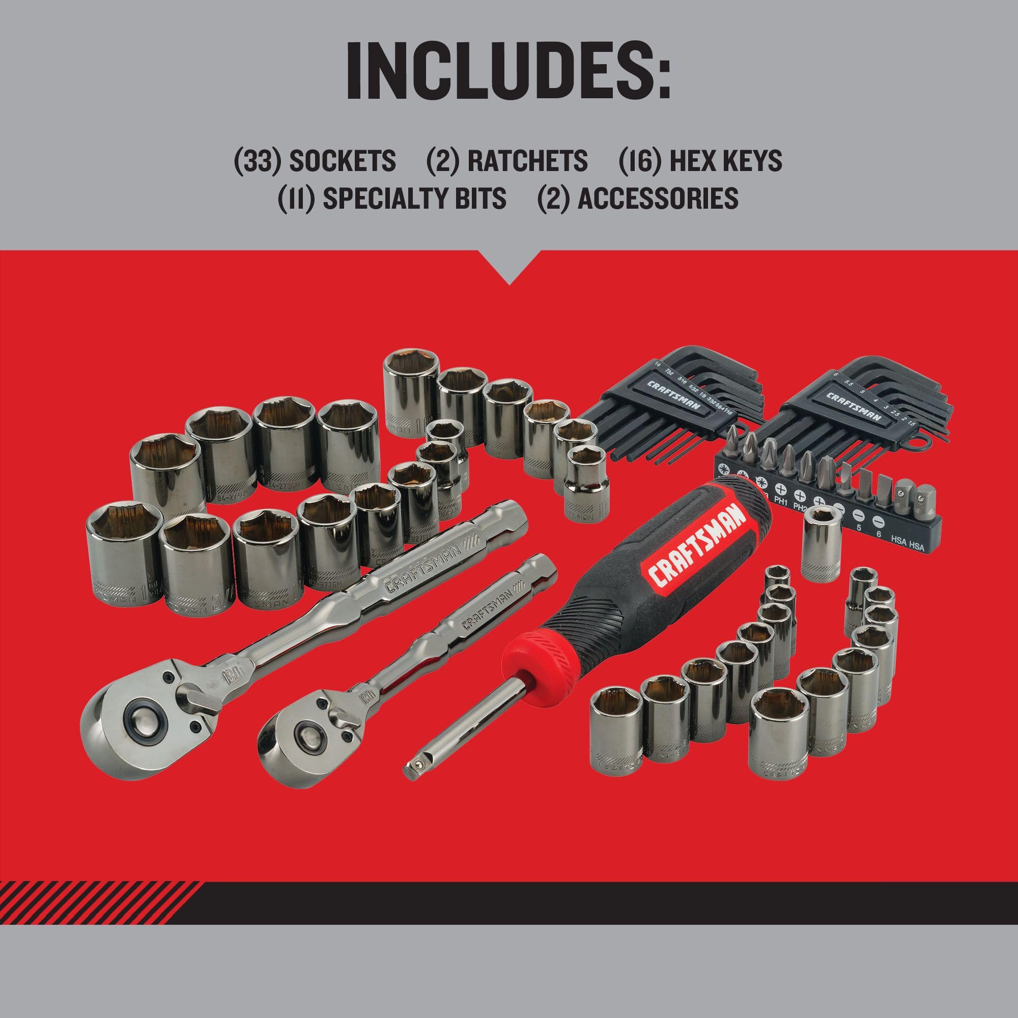 craftsman-overdrive-64-piece-gunmetal-chrome-mechanics-tool-set-standard-sae-met image 5