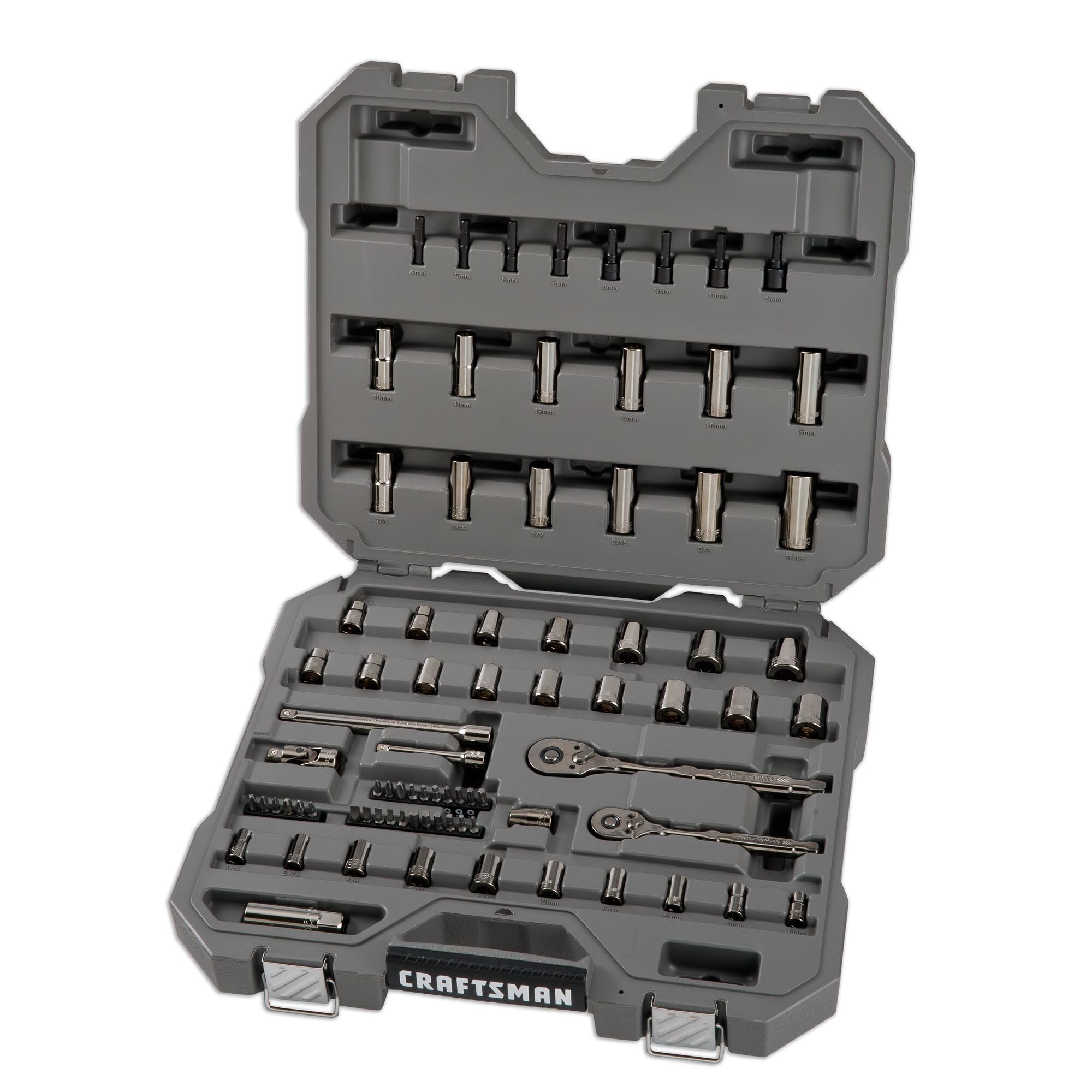 craftsman-overdrive-80-piece-gunmetal-chrome-mechanics-tool-set-with-hard-case-c image 1