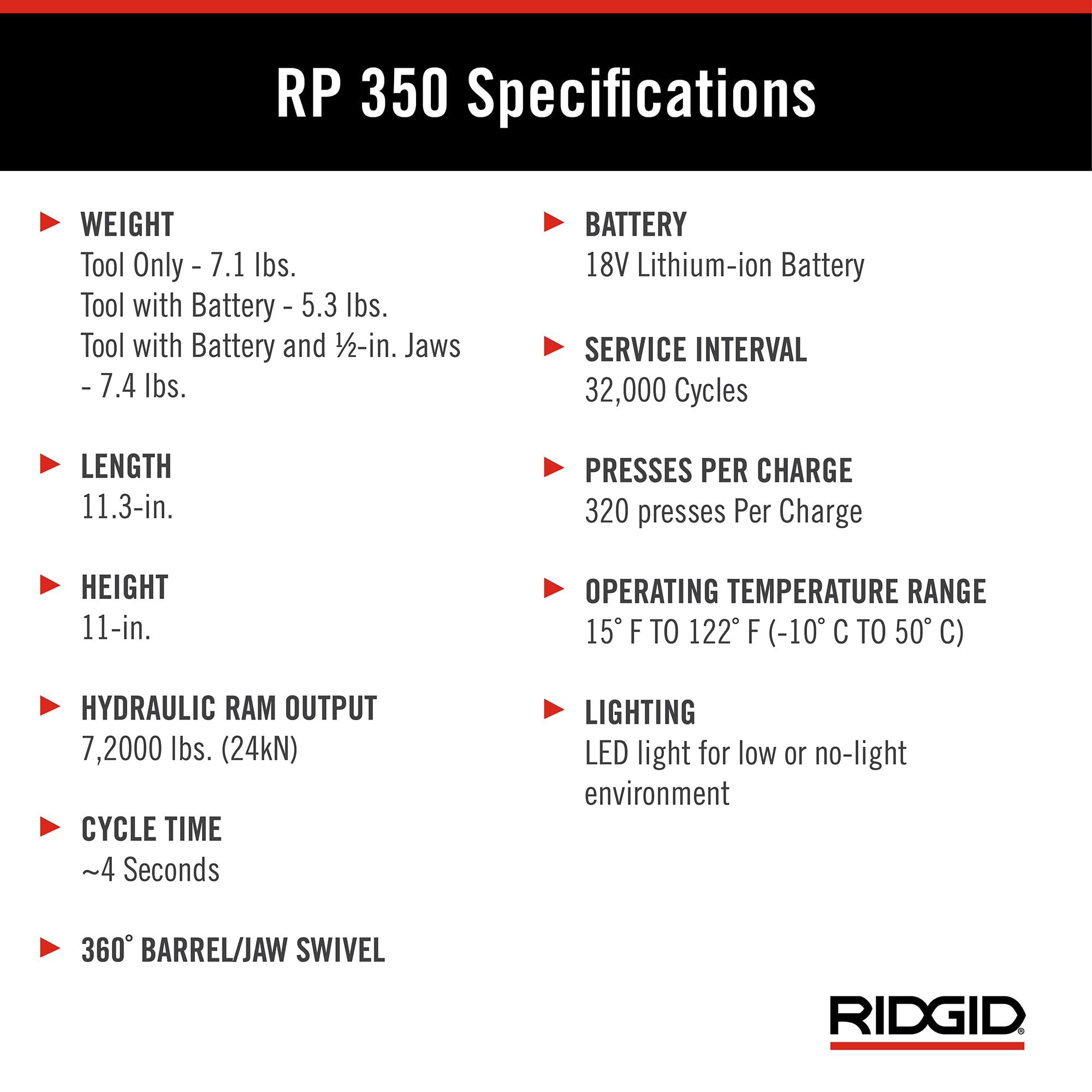 ridgid-rp-350-propress-8-piece-pressing-tool-kit-with-18v-battery-charger-4-jaws image 8