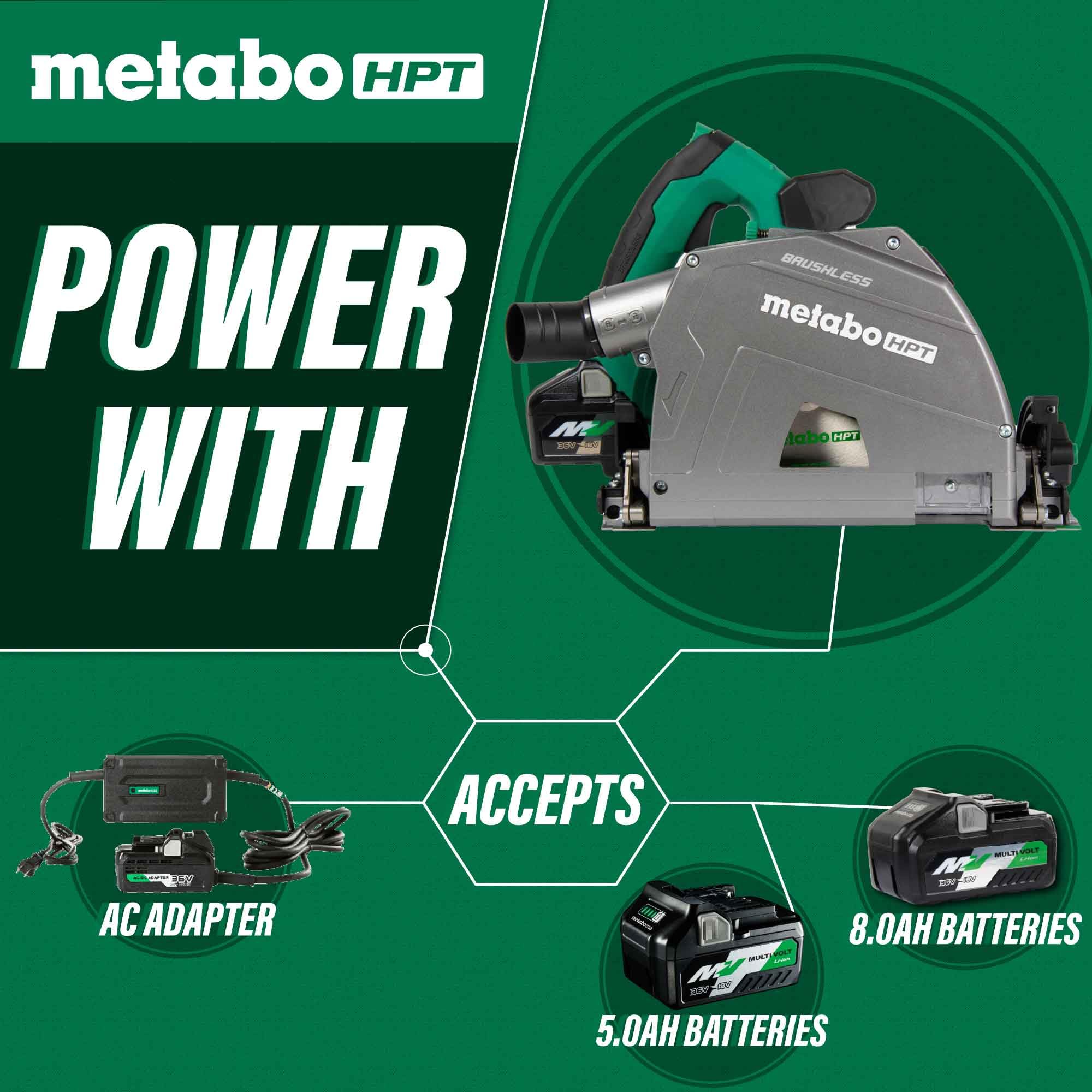 metabo-hpt-36v-multivolt-6-1-2-cordless-track-saw-kit-c3606dpa-with-4-0ah-batter image 3