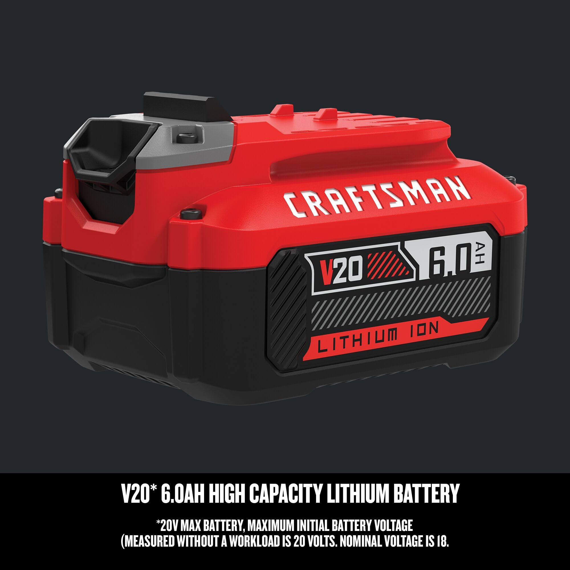 craftsman-v20-20v-max-6ah-lithium-ion-battery-cmcb206-with-3-led-charge-indicato image 6