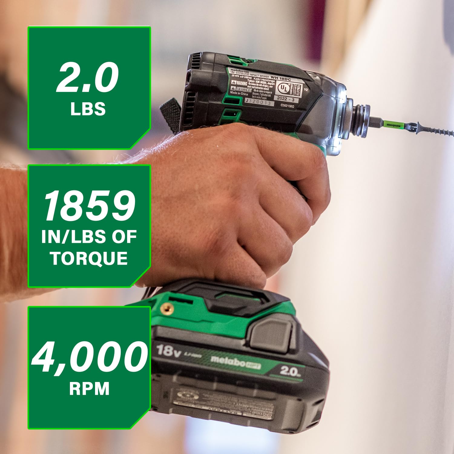 metabo-hpt-18v-cordless-triple-hammer-impact-driver-kit-wh18dc-with-2-batteries- image 2
