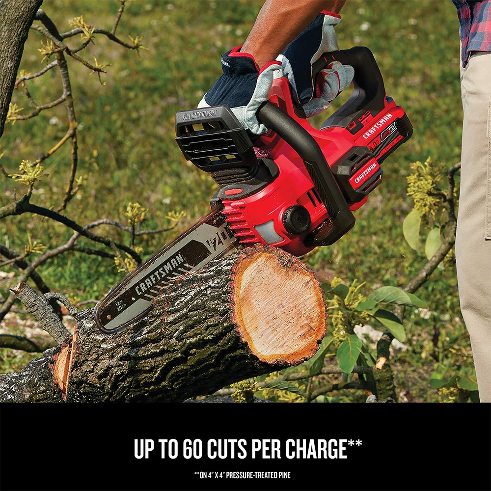 craftsman-v20-cordless-chainsaw-12-inch-with-battery-and-charger-cmccs620m1 image 4