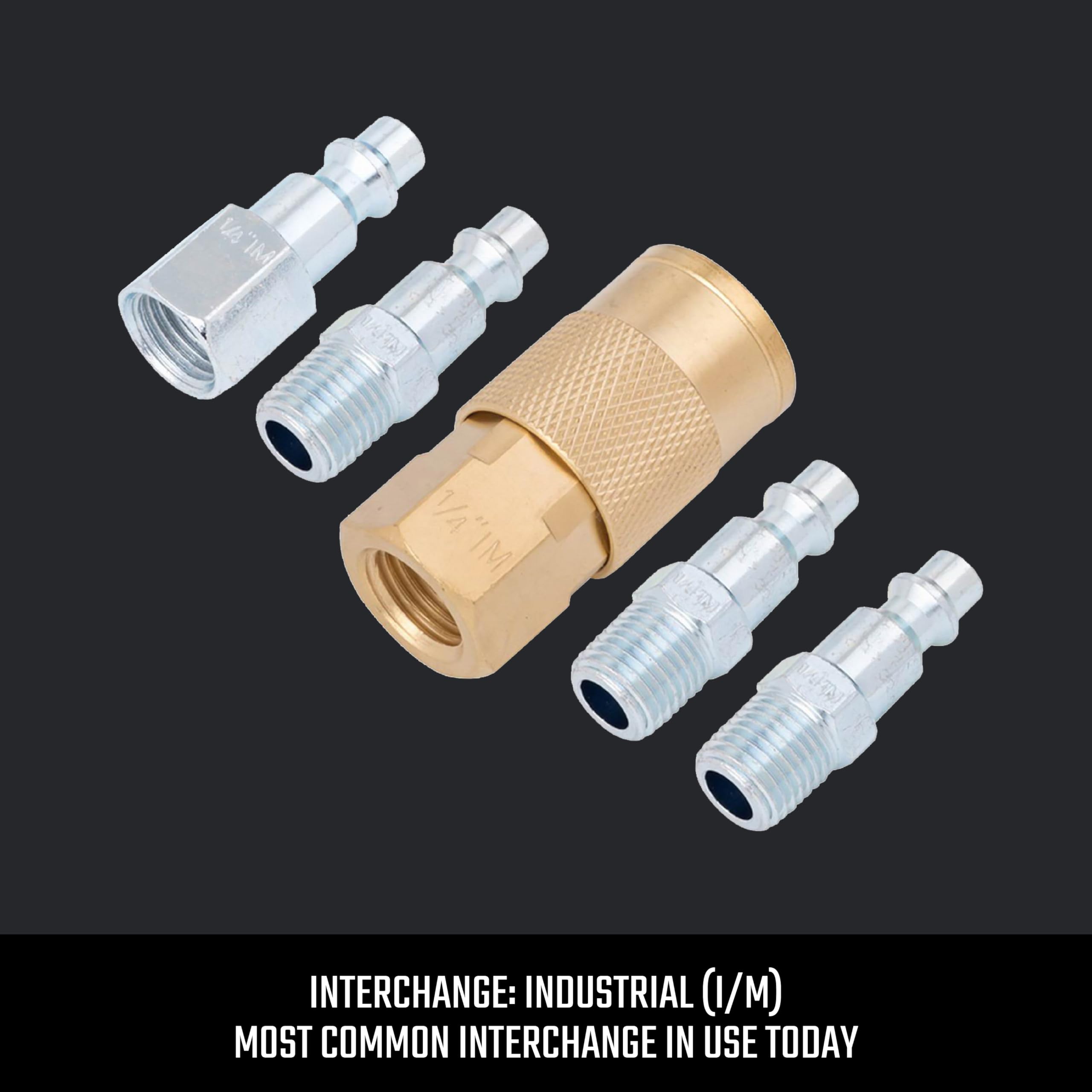 craftsman-5-pc-npt-coupler-plug-kit-industrial-quick-connect-steel-and-brass-1-4 image 2