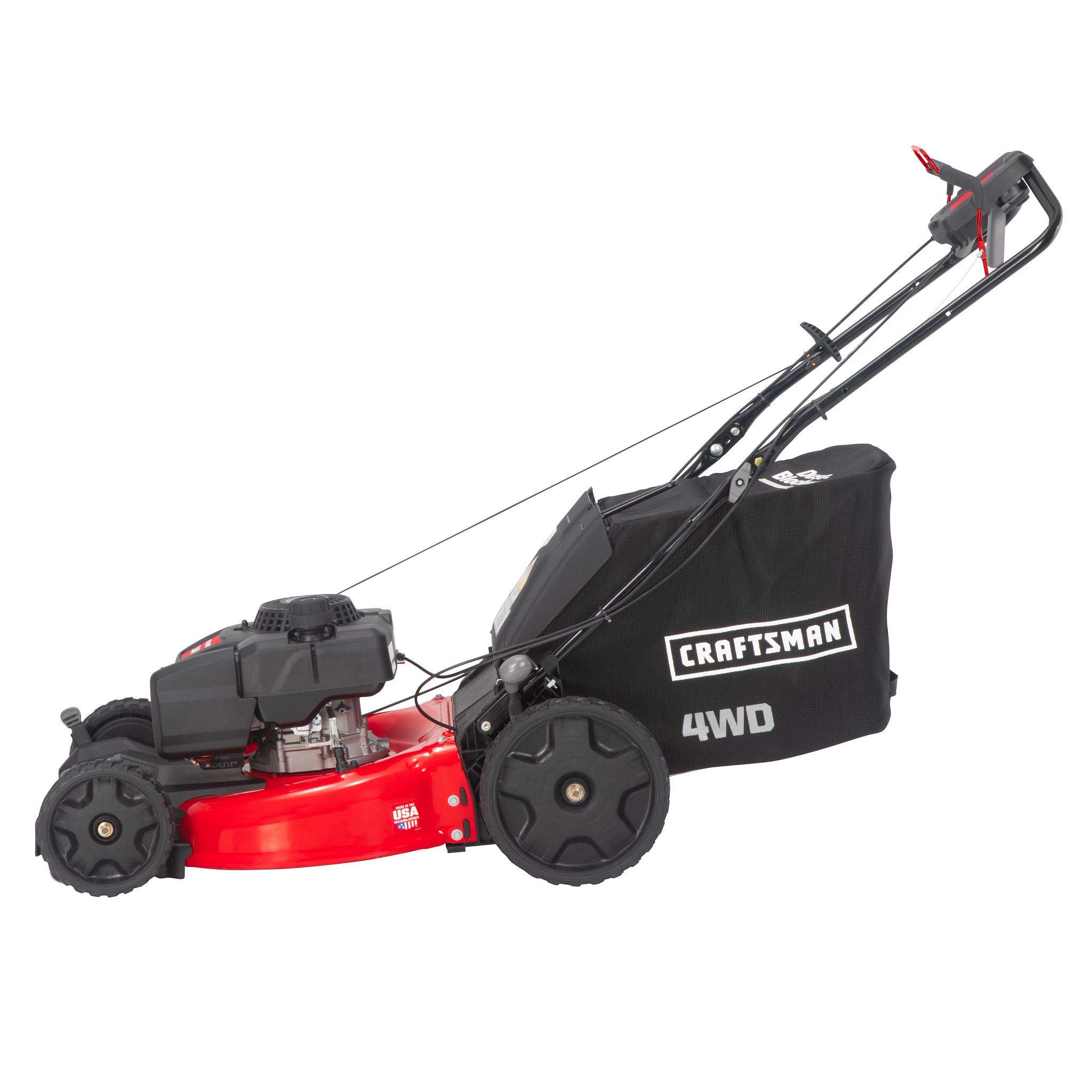craftsman-21-inch-3-in-1-gas-powered-push-lawn-mower-with-bag-196cc-ohv-engine-4 image 3