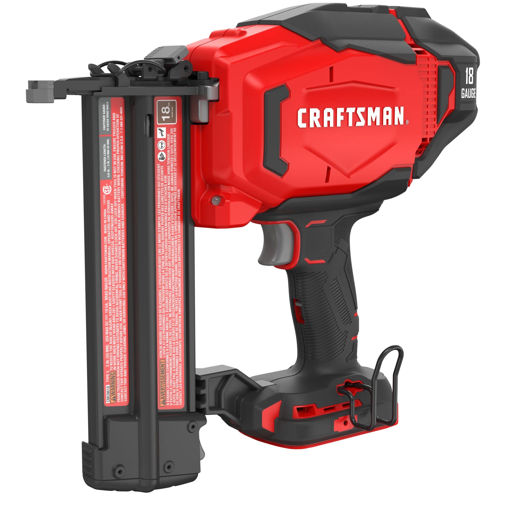 craftsman-v20-cordless-18ga-brad-nailer-cmcn618b-bare-tool-only image 1