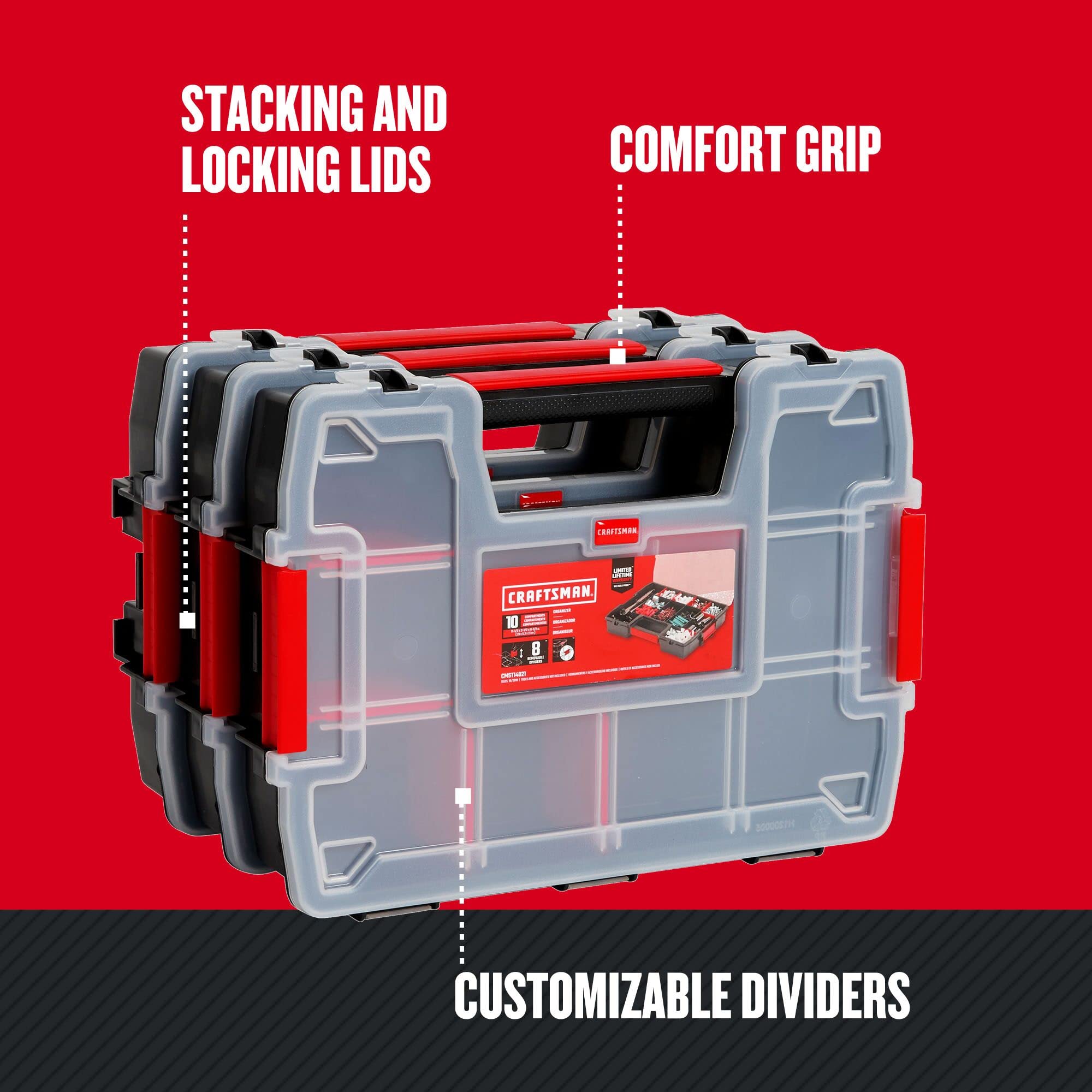 craftsman-cmst60964m-3-pack-10-compartment-small-parts-organizer-secure-latch-sy image 6
