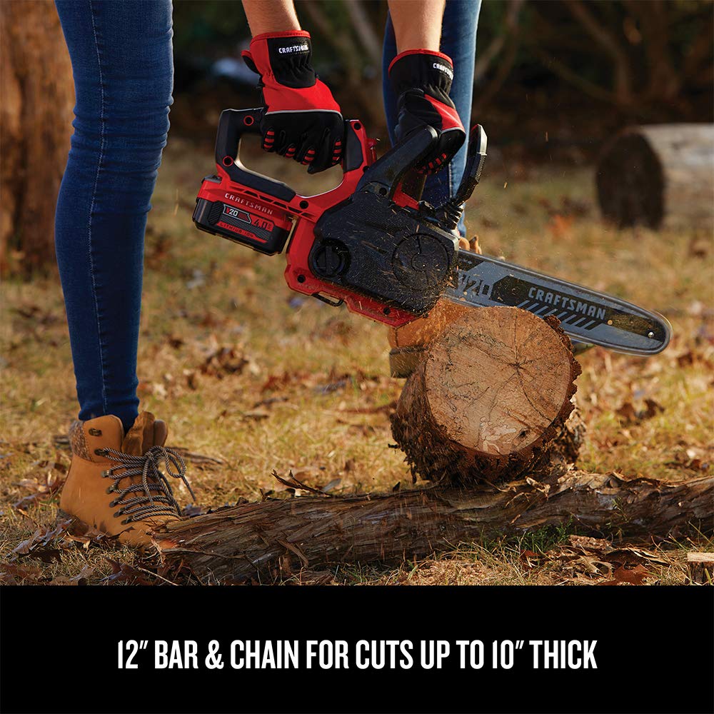 craftsman-v20-cordless-chainsaw-12-inch-with-battery-and-charger-cmccs620m1 image 5