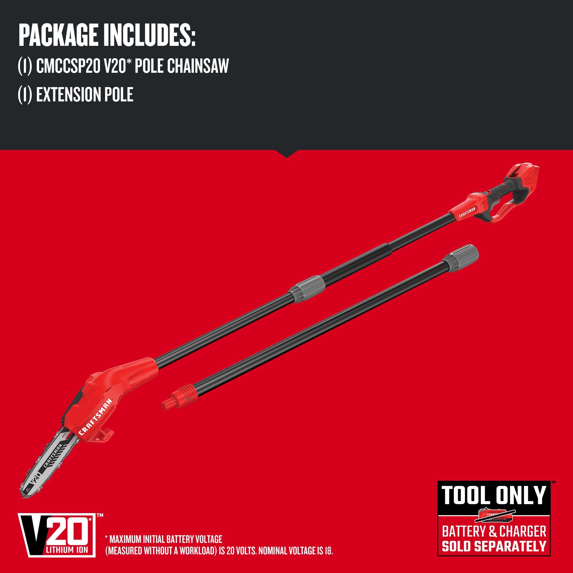 craftsman-v20-cordless-pole-saw-tool-only-cmccsp20b-up-to-14-ft-reach image 3