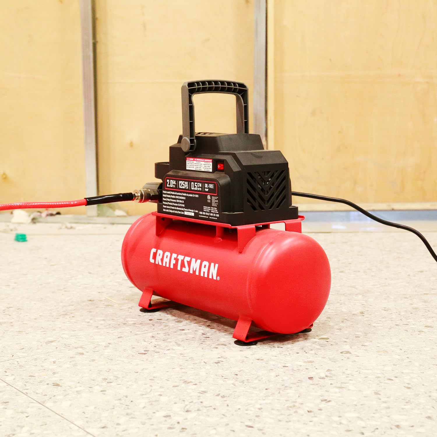 craftsman-2-gallon-portable-air-compressor-1-3-hp-oil-free-125-psi-hot-dog-cmxec image 6