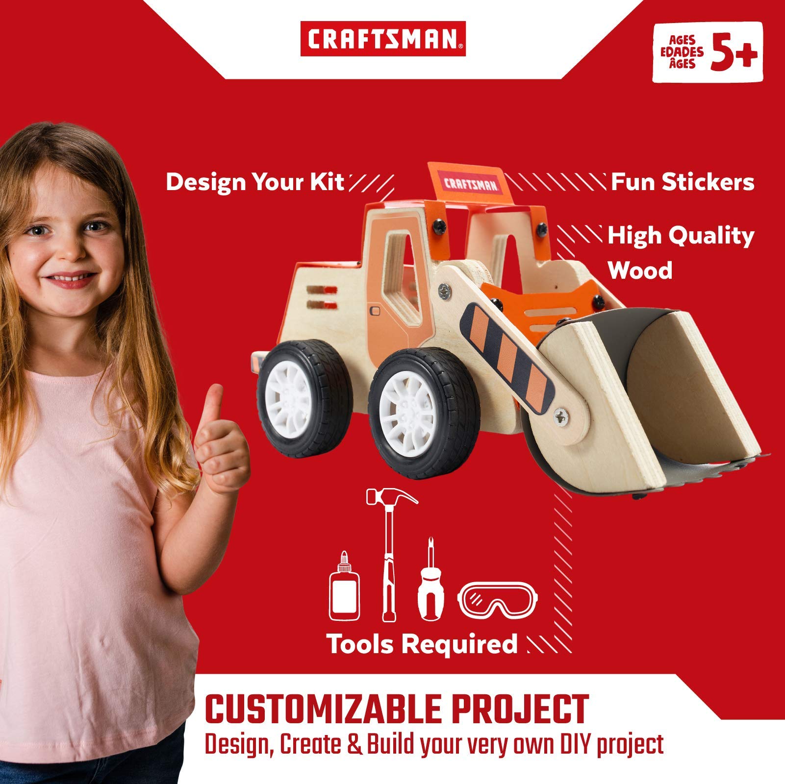 craftsman-front-loader-kit-wooden-building-set-for-kids image 5