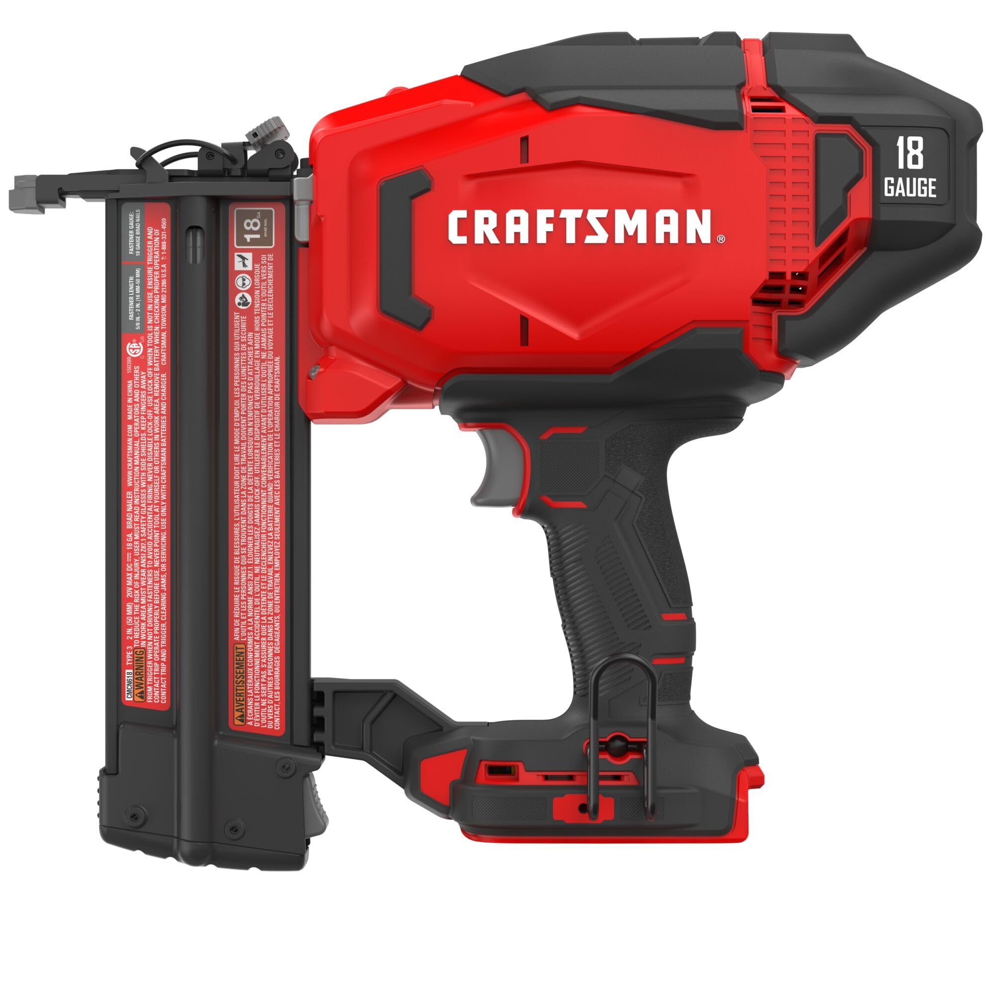 craftsman-v20-cordless-18ga-brad-nailer-cmcn618b-bare-tool-only image 7