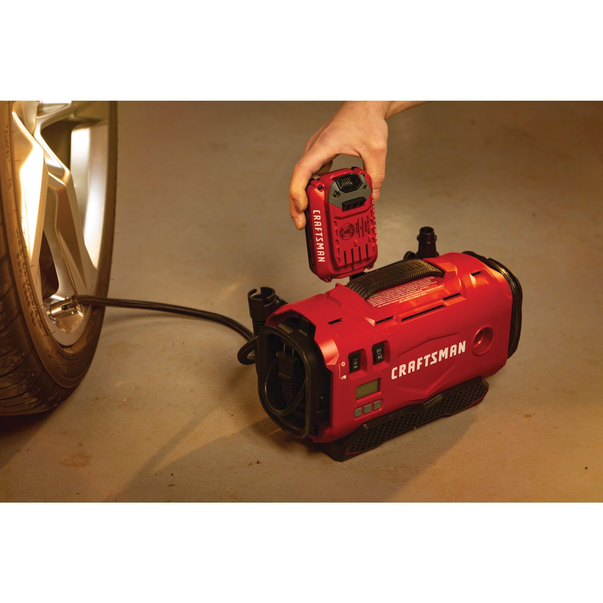 craftsman-v20-tire-inflator-portable-air-compressor-cmce520b-cordless-120v-12v-a image 7
