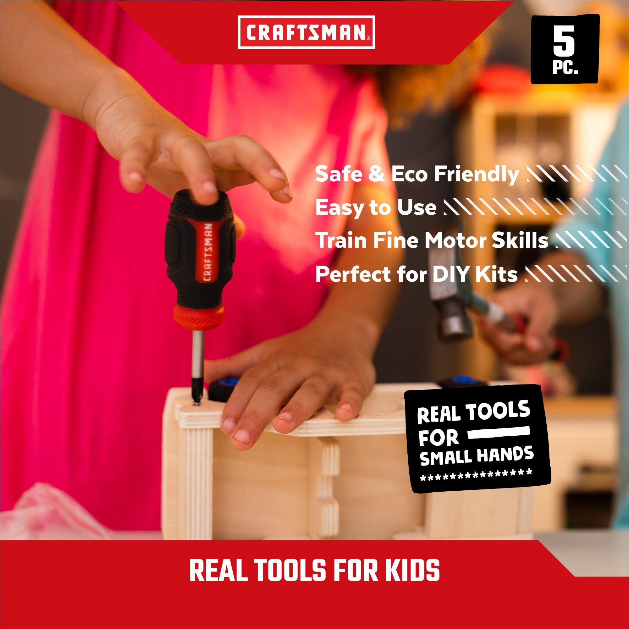 craftsman-5-piece-kid-sized-tool-set-with-toolbox image 4