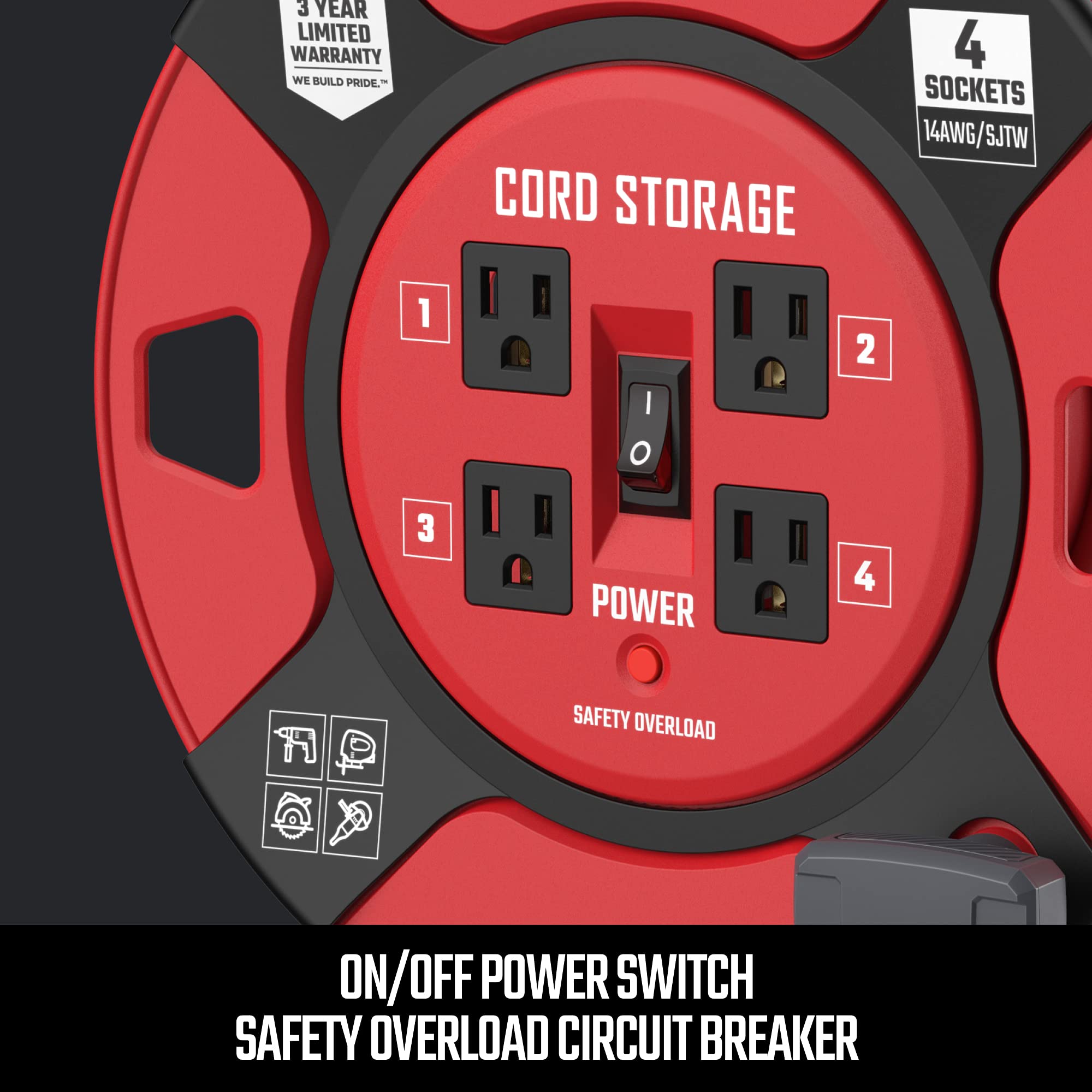 craftsman-retractable-extension-cord-reel-100-ft-4-outlets-heavy-duty-14awg-cmht image 7