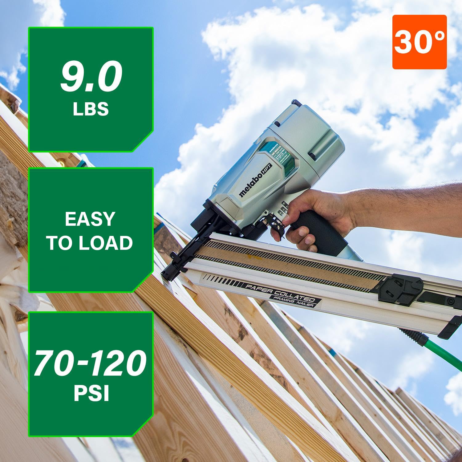 metabo-hpt-30-paper-collated-framing-nailer-nr83aa5-pneumatic-2-3-1-4-nails image 2
