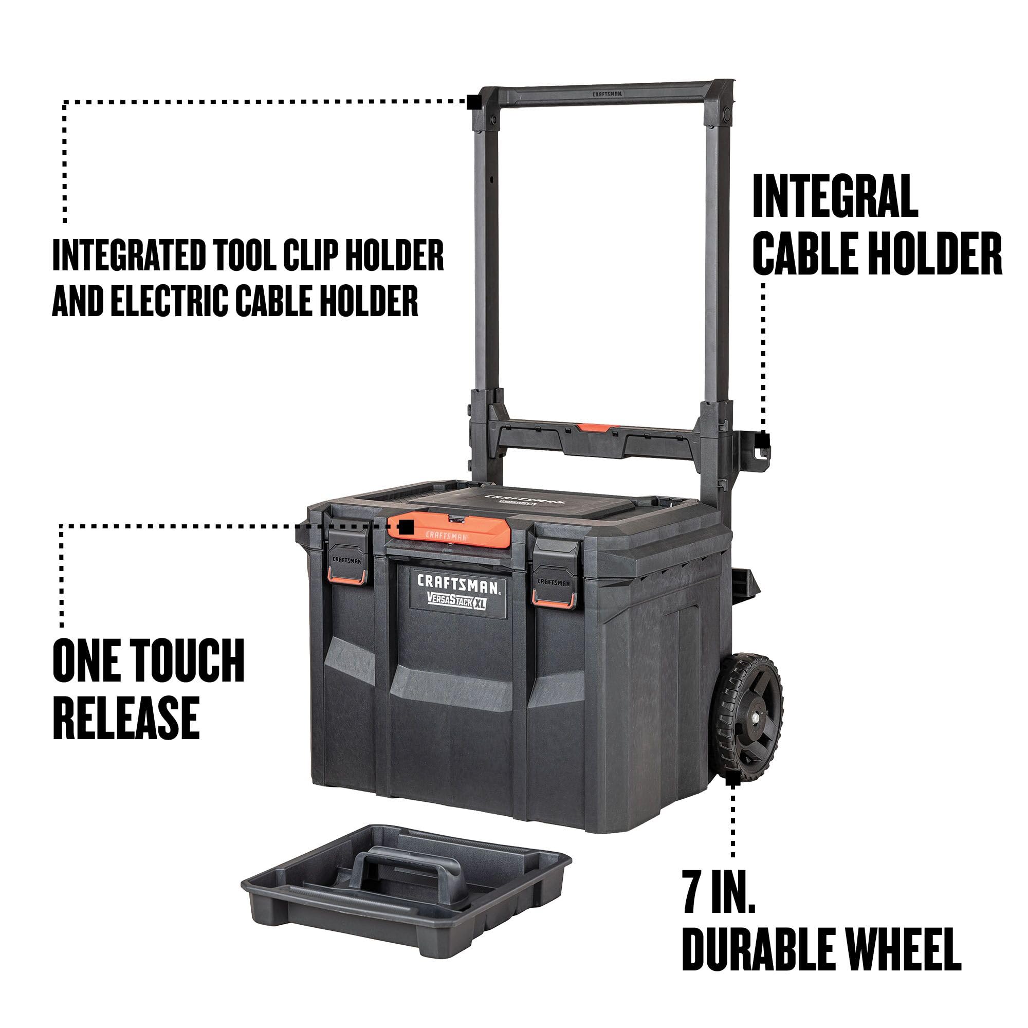 craftsman-versastack-xl-tool-box-with-wheels-22-5-inch-cmst21445-waterproof-stac image 2