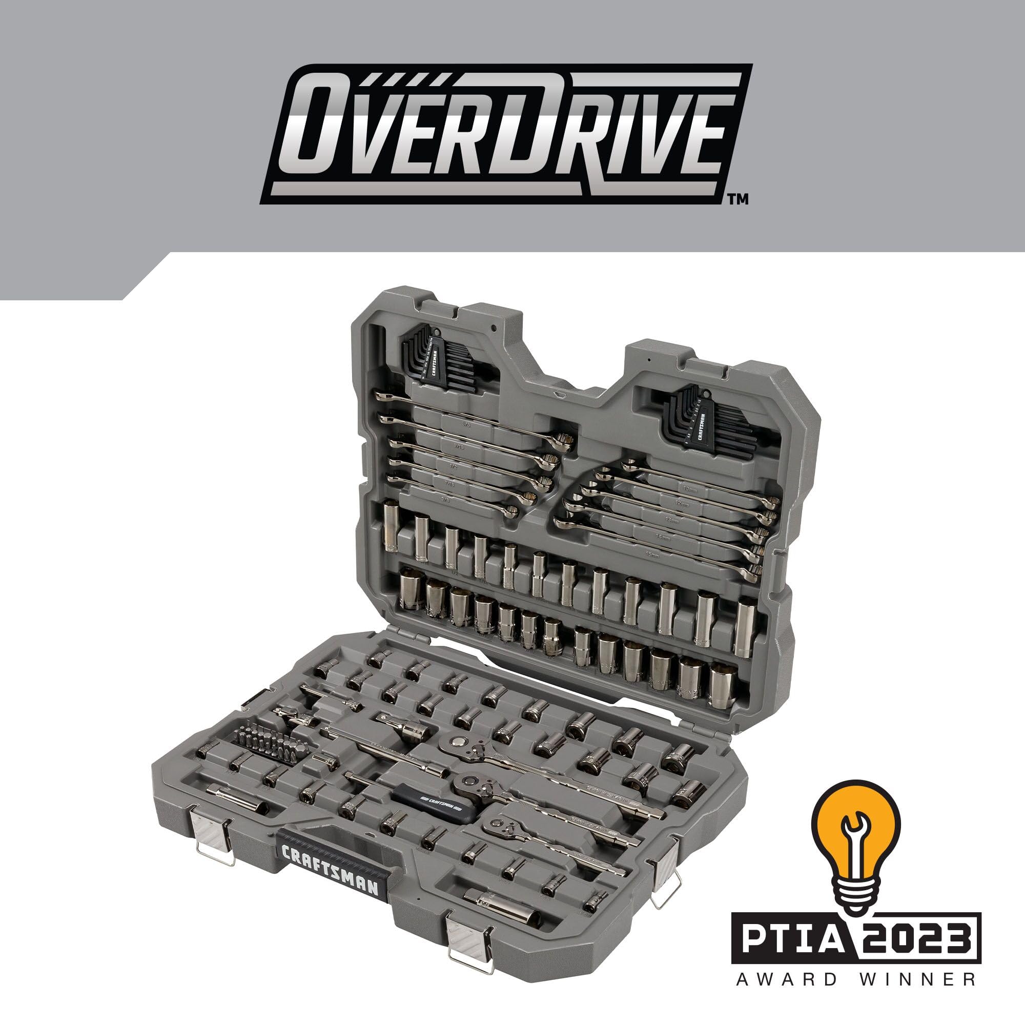 craftsman-overdrive-121-piece-mechanics-tool-set-sae-metric-gunmetal-chrome-hard image 3