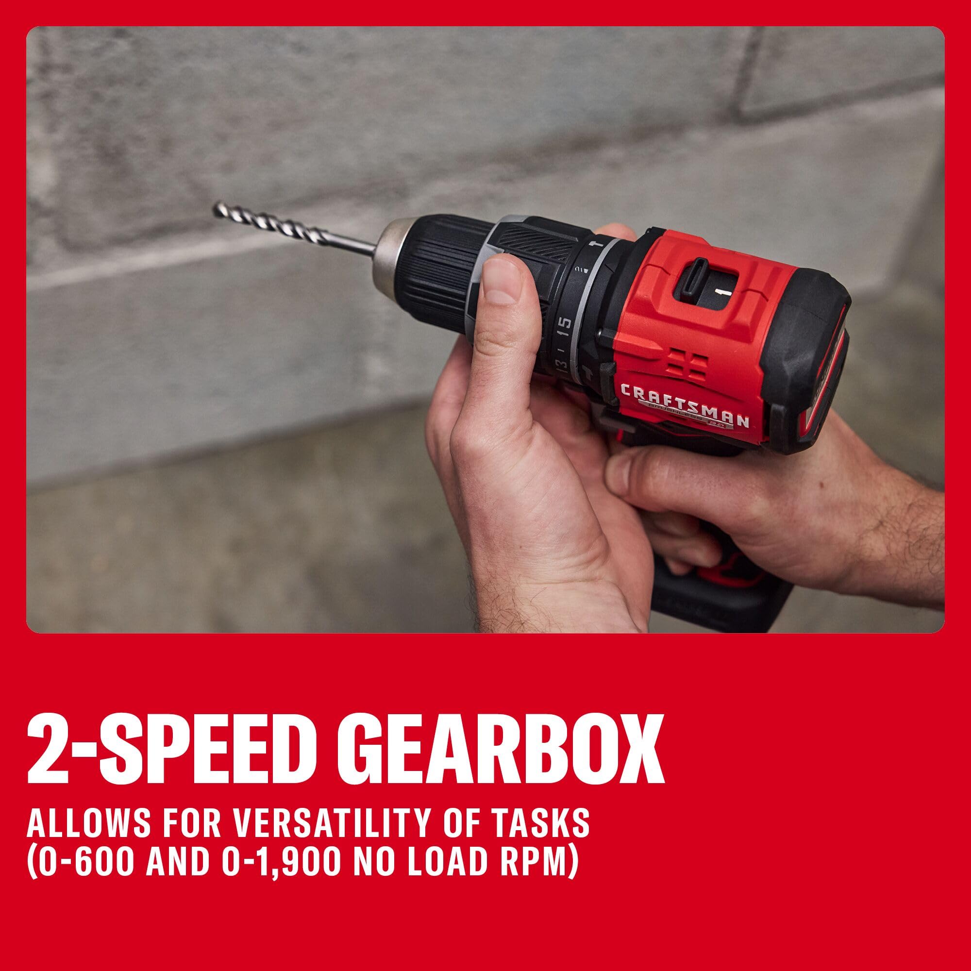 craftsman-v20-1-2-in-brushless-compact-hammer-drill-cordless-battery-not-include image 6