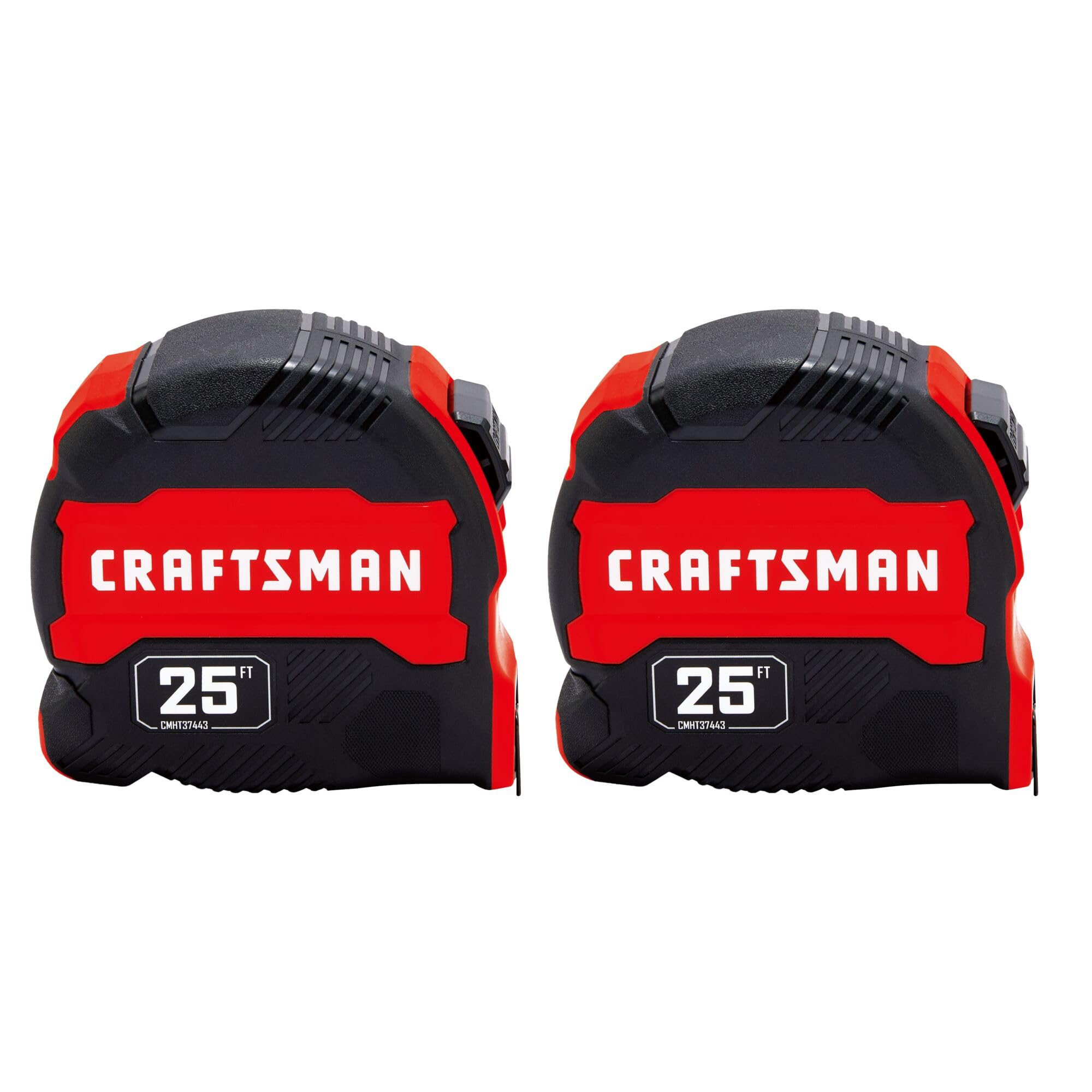 craftsman-25-ft-tape-measure-2-pack-compact-easy-grip-with-fractions-cmht95625s image 1
