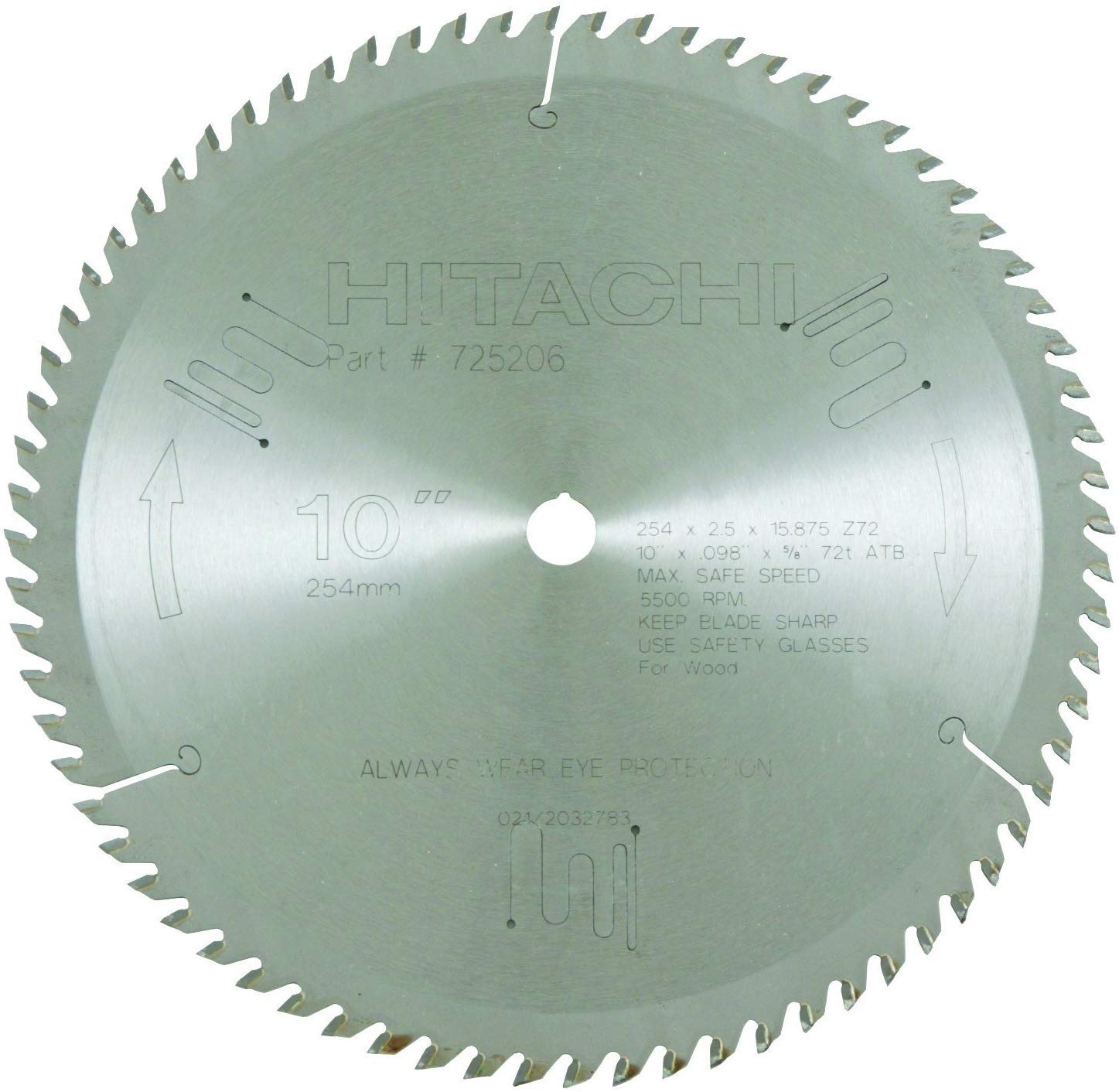 metabo-hpt-725206m-72-teeth-tungsten-carbide-tipped-10-atb-5-8-arbor-finish-mite image 1