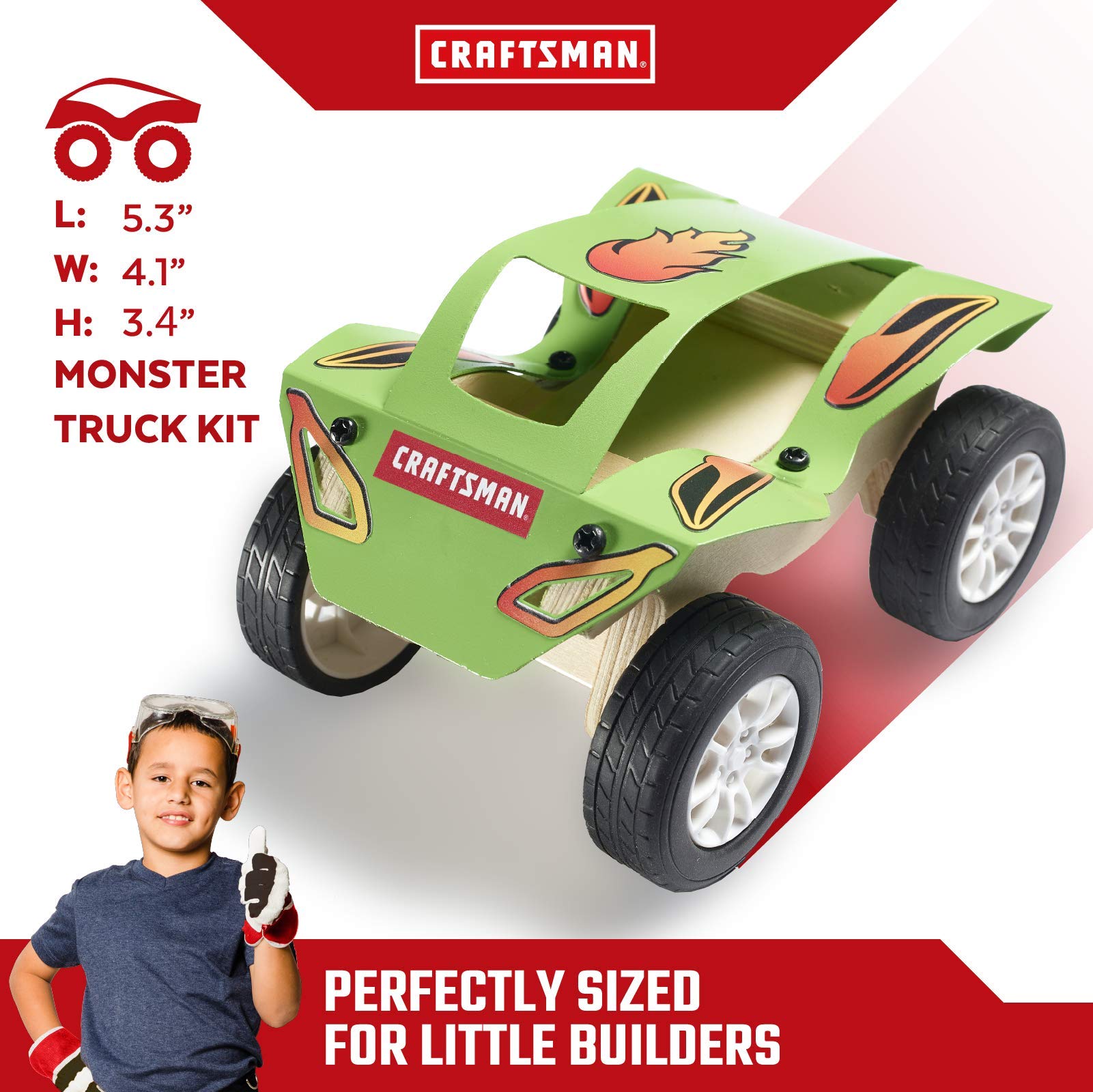 craftsman-wooden-monster-truck-building-kit-for-kids-diy-stem-craft-paint-includ image 2