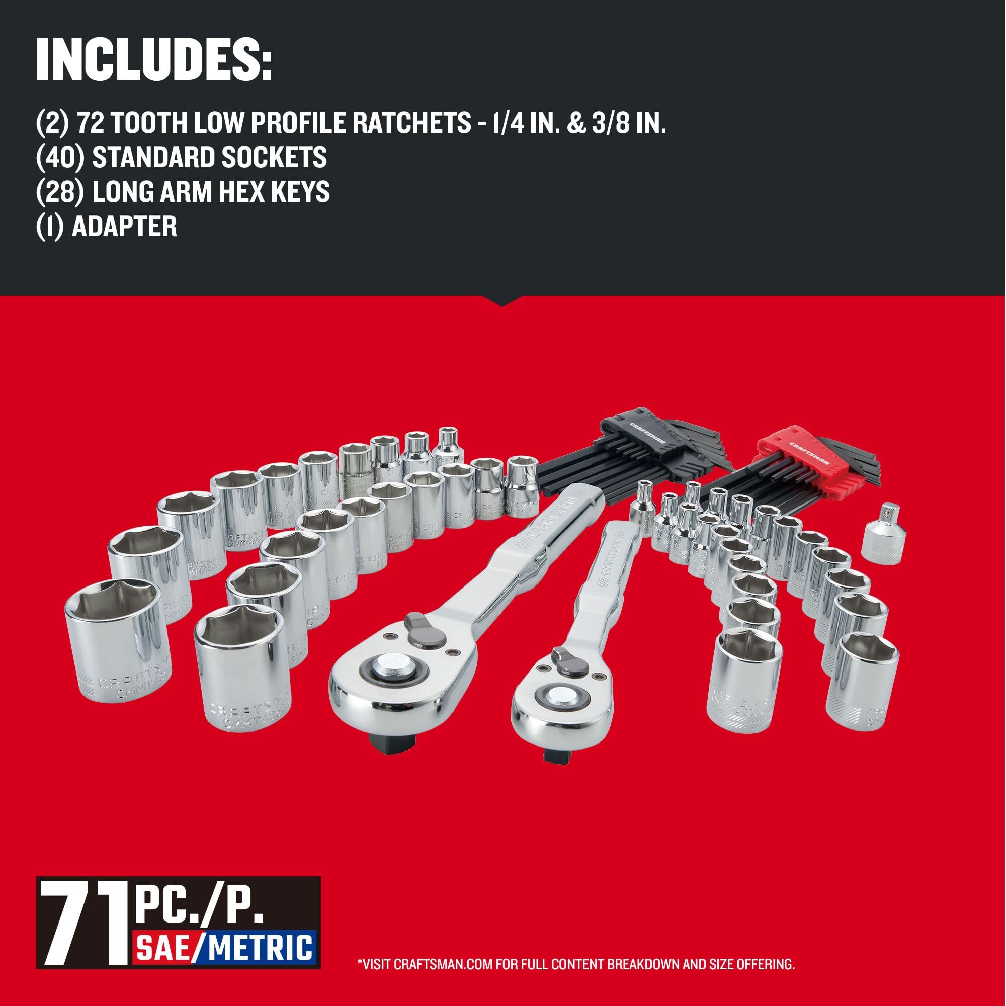 craftsman-versastack-71-piece-mechanics-tool-set-1-4-3-8-drive-cmmt45171 image 3