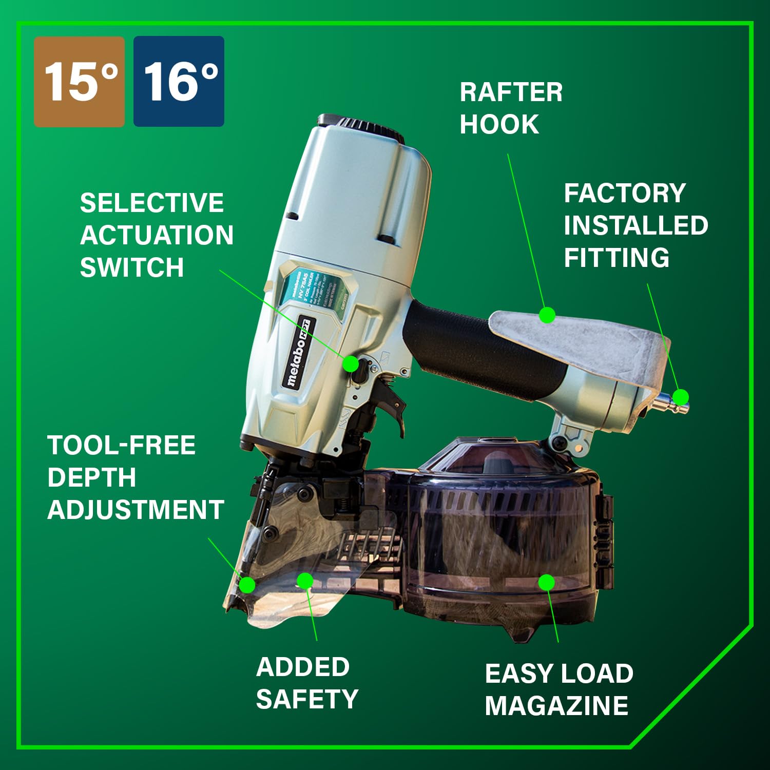 metabo-hpt-nv75a5-pneumatic-coil-siding-framing-nailer-16-wire-15-plastic image 4