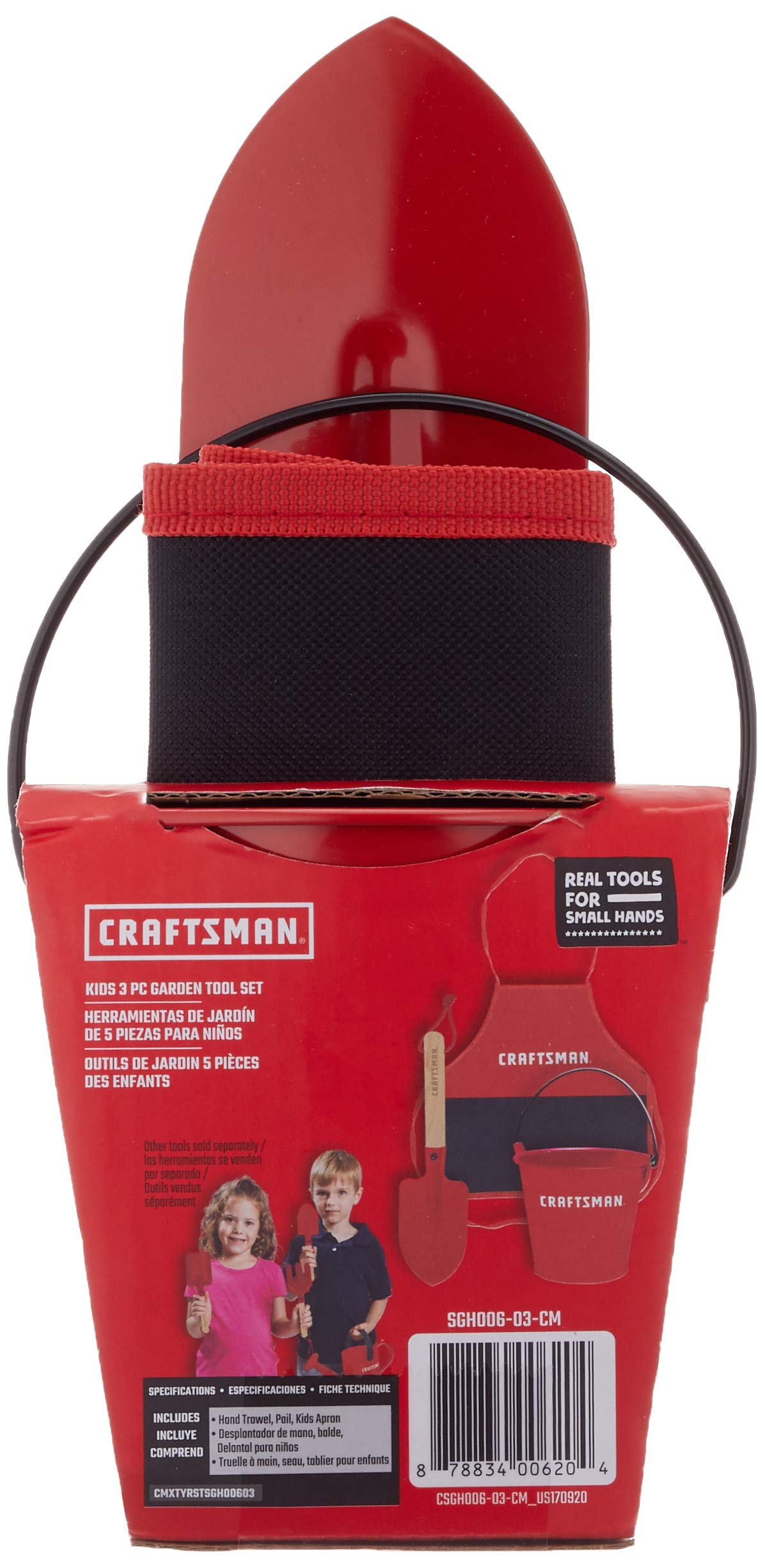 craftsman-kids-garden-hand-tool-set-3-piece-with-pail-trowel-and-apron image 2