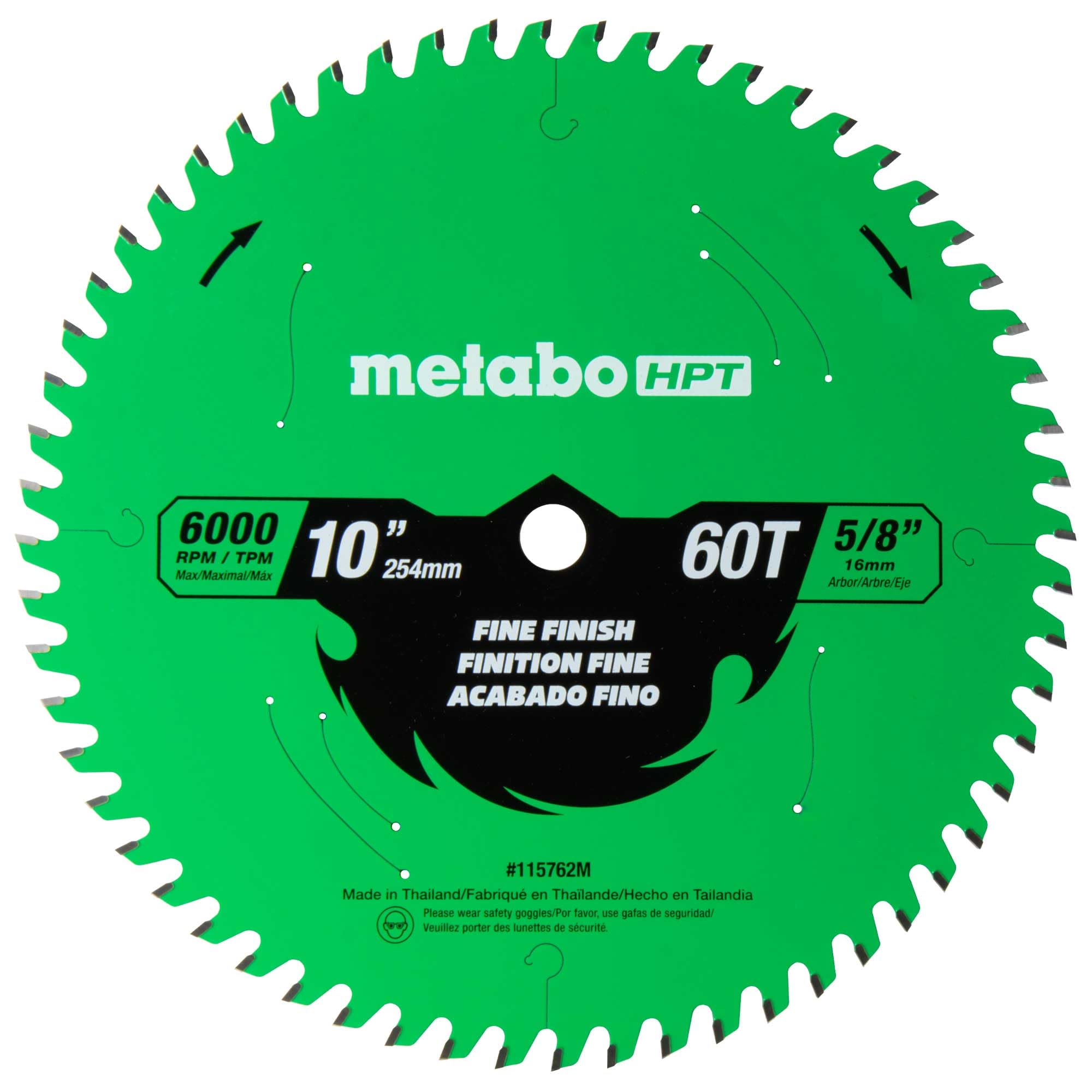 metabo-hpt-10-inch-miter-saw-table-saw-blade-fine-finish-60-tooth-5-8-inch-arbor image 1