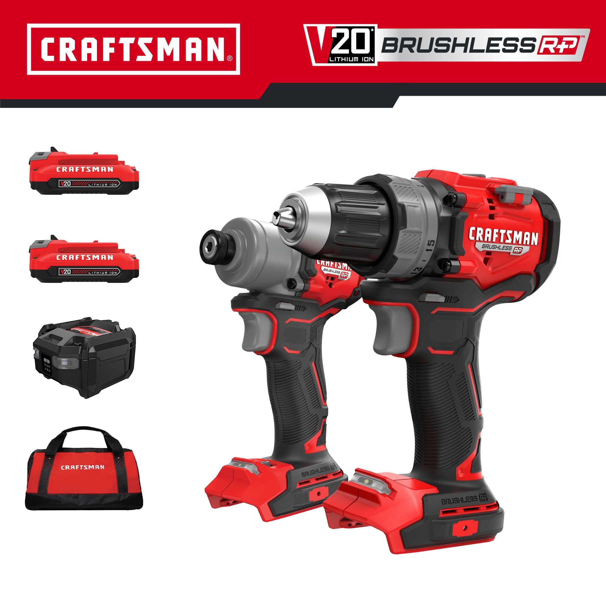 craftsman-v20-brushless-rp-1-2-drill-driver-and-1-4-impact-driver-combo-kit-with image 2