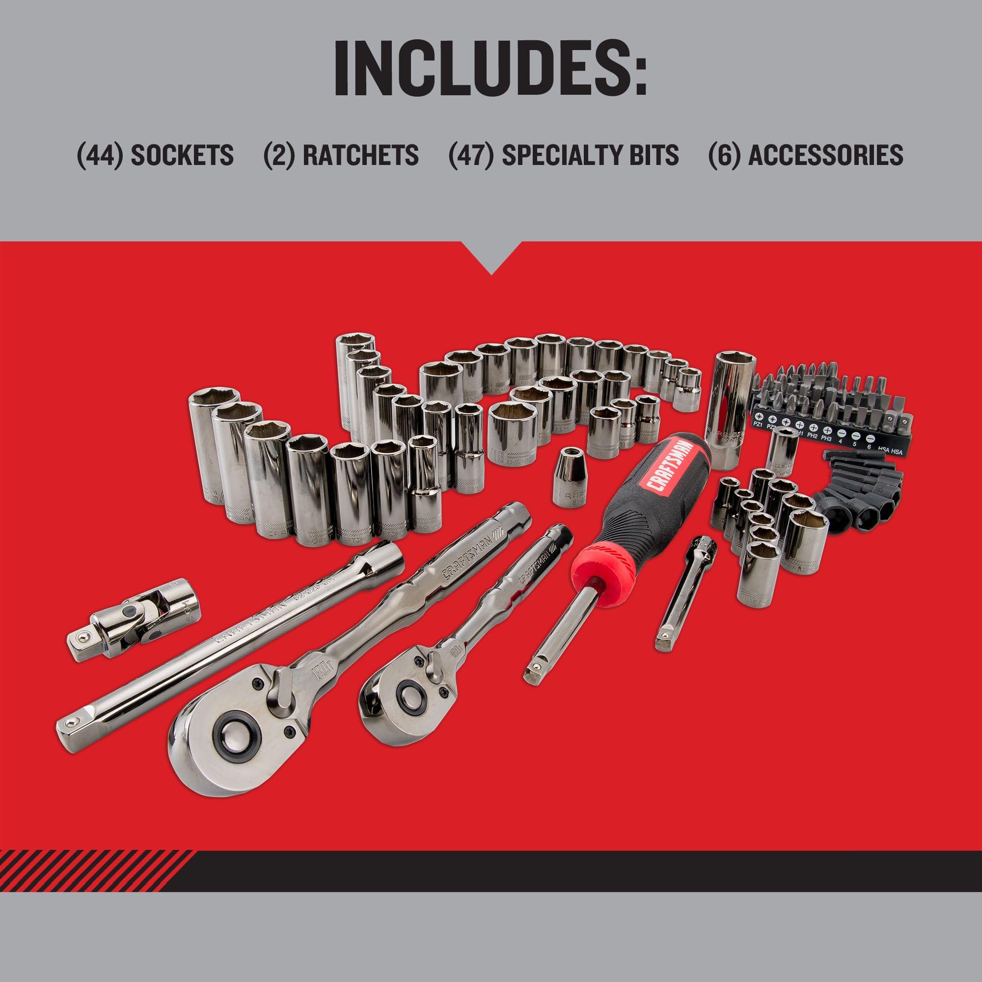 craftsman-overdrive-99-piece-gunmetal-chrome-mechanics-tool-set-sae-metric-socke image 4