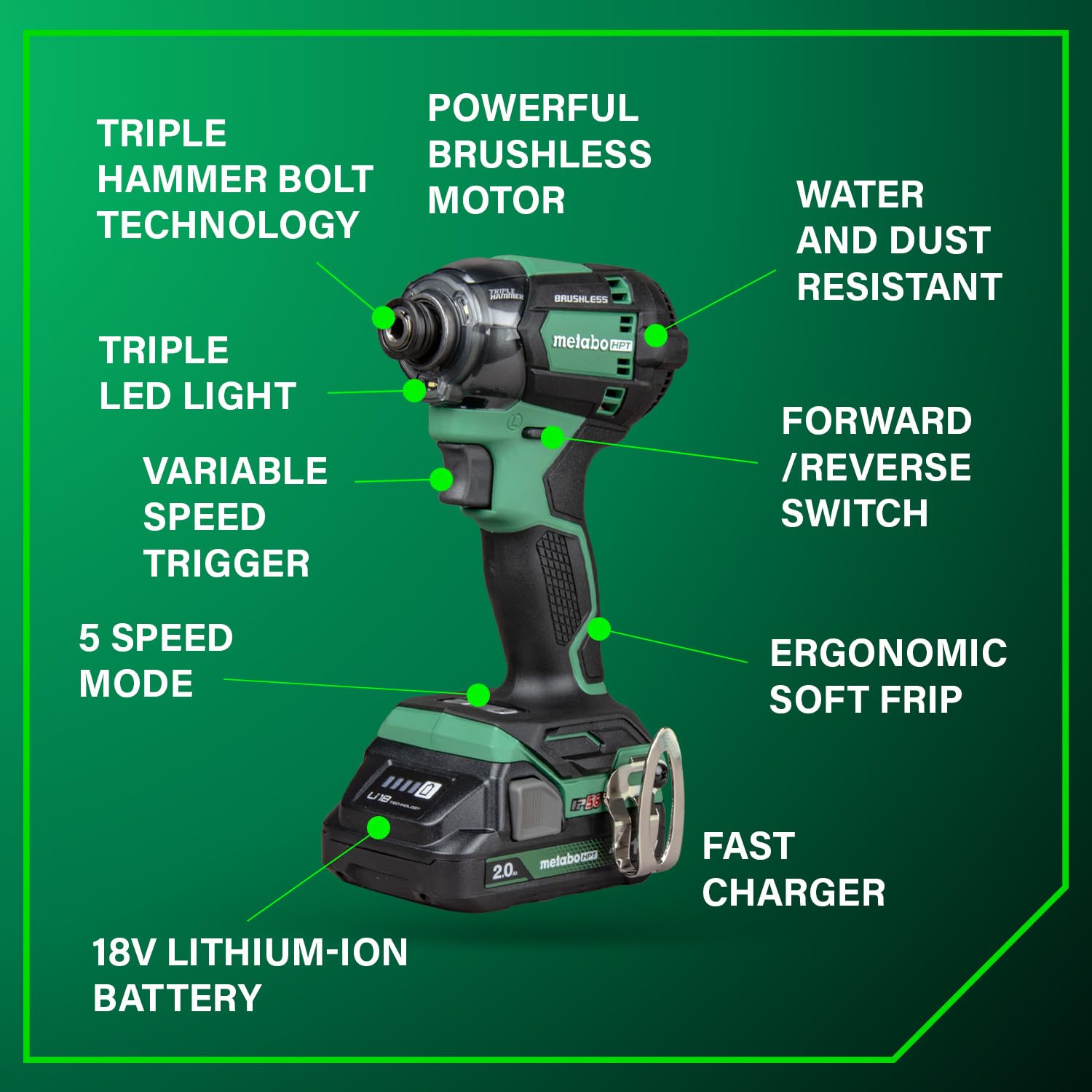 metabo-hpt-18v-cordless-triple-hammer-impact-driver-kit-wh18dc-with-2-batteries- image 4